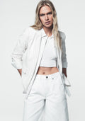 SINCHED SLEEVE ONE BUTTON BLAZER