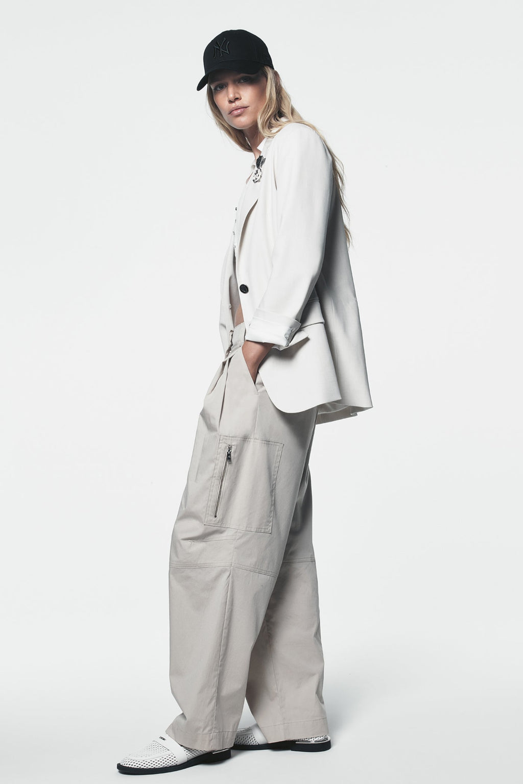 POPLIN ZIP CARGO PANT