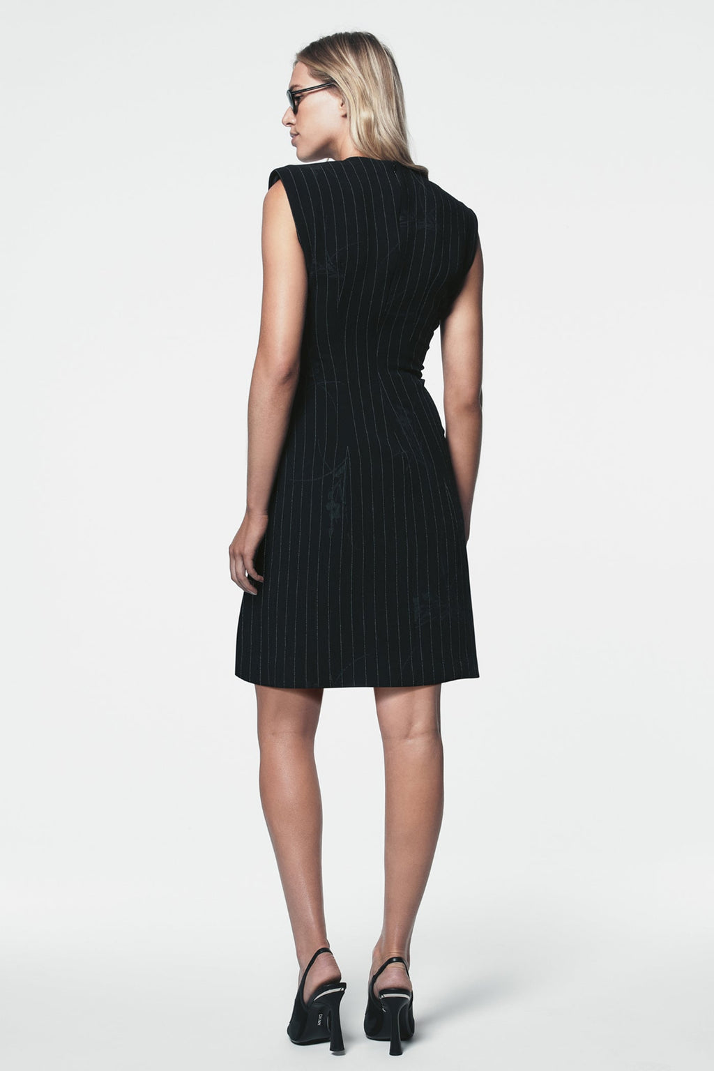 PINSTRIPE SLEEVELESS DRESS
