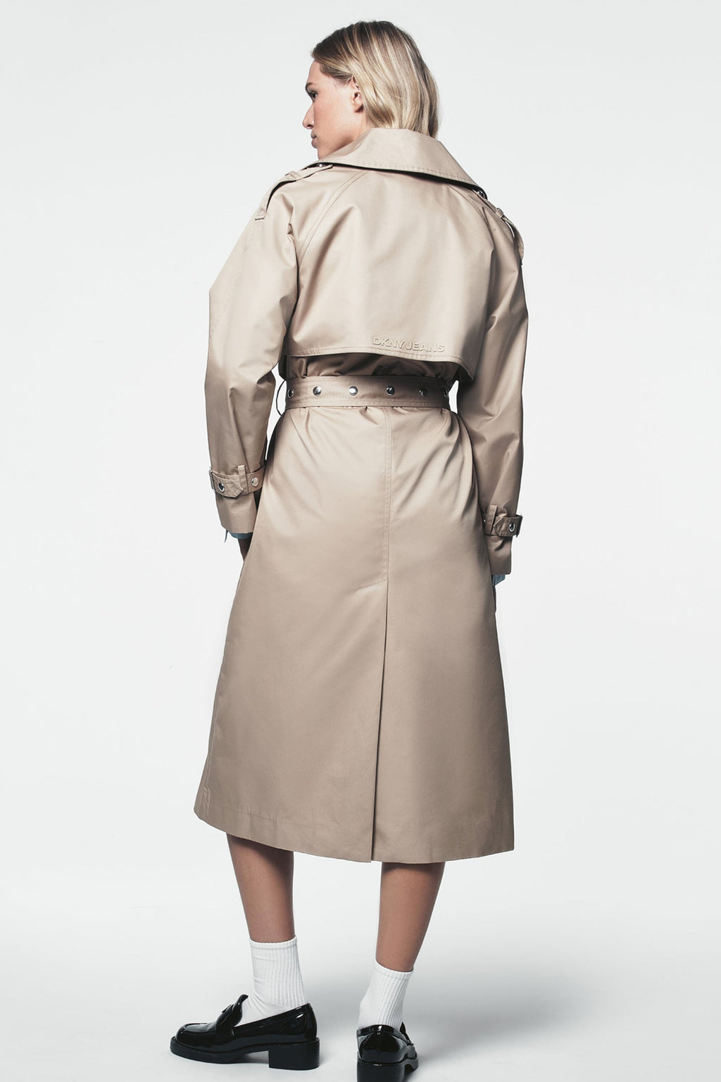 LONG DOUBLE BREASTED BELTED TRENCH