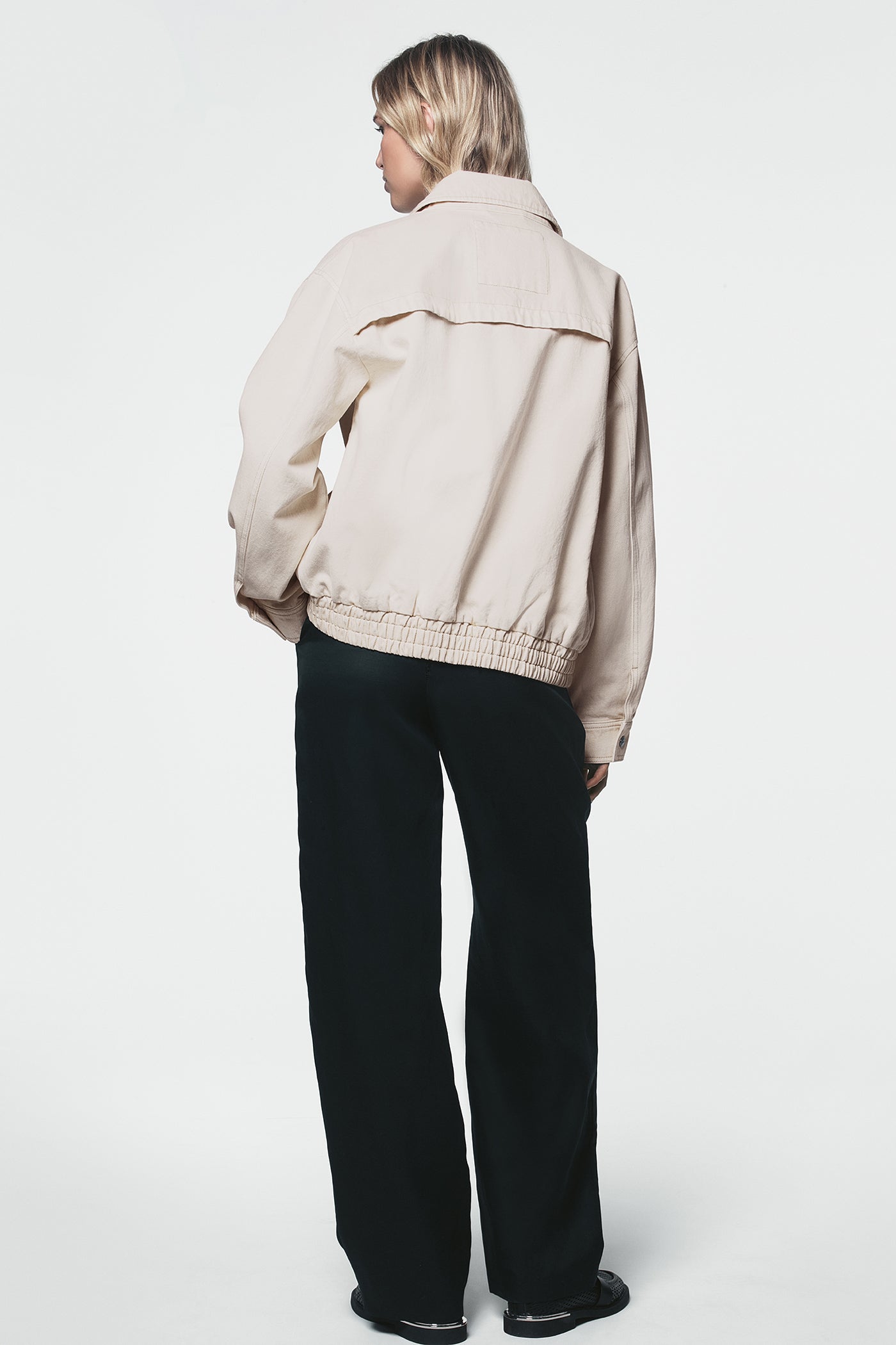 COLLARED FULL ZIP BOMBER JACKET