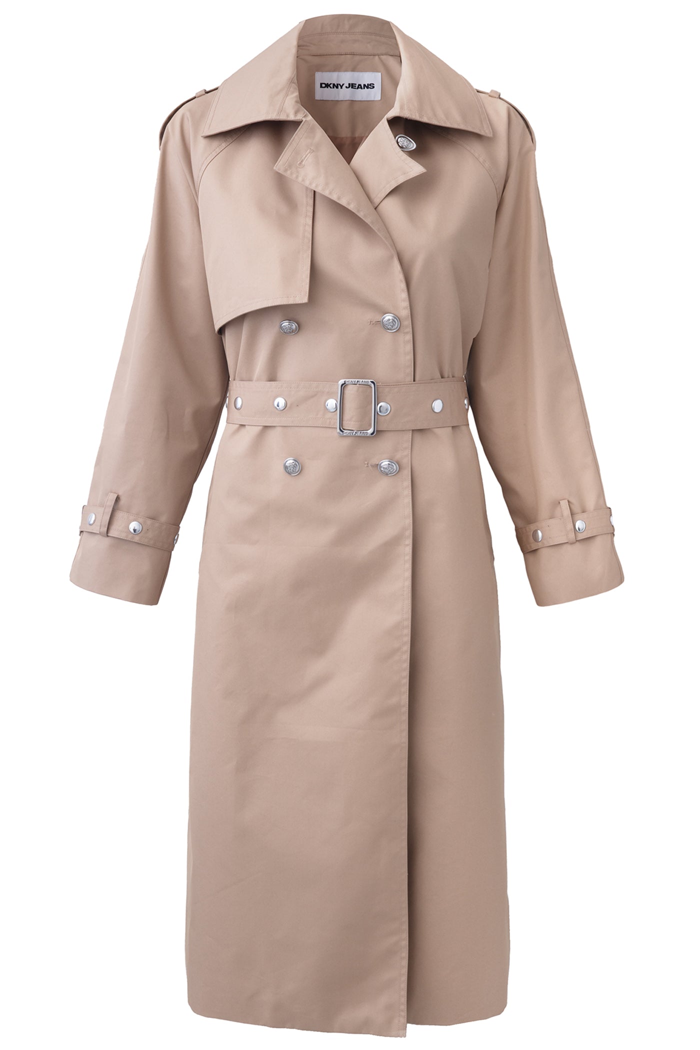 LONG DOUBLE BREASTED BELTED TRENCH
