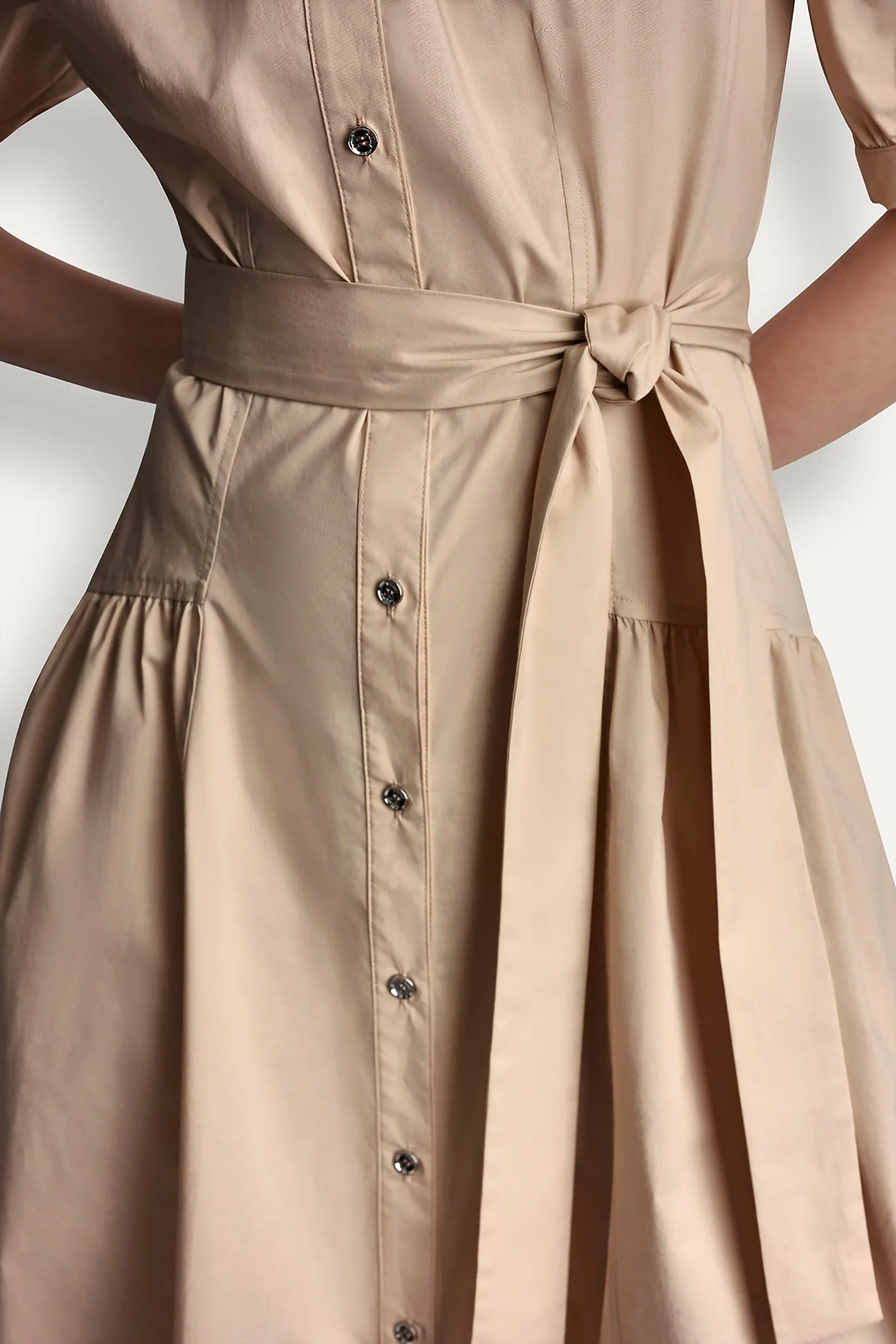 DROP-WAIST MIDI SHIRT DRESS