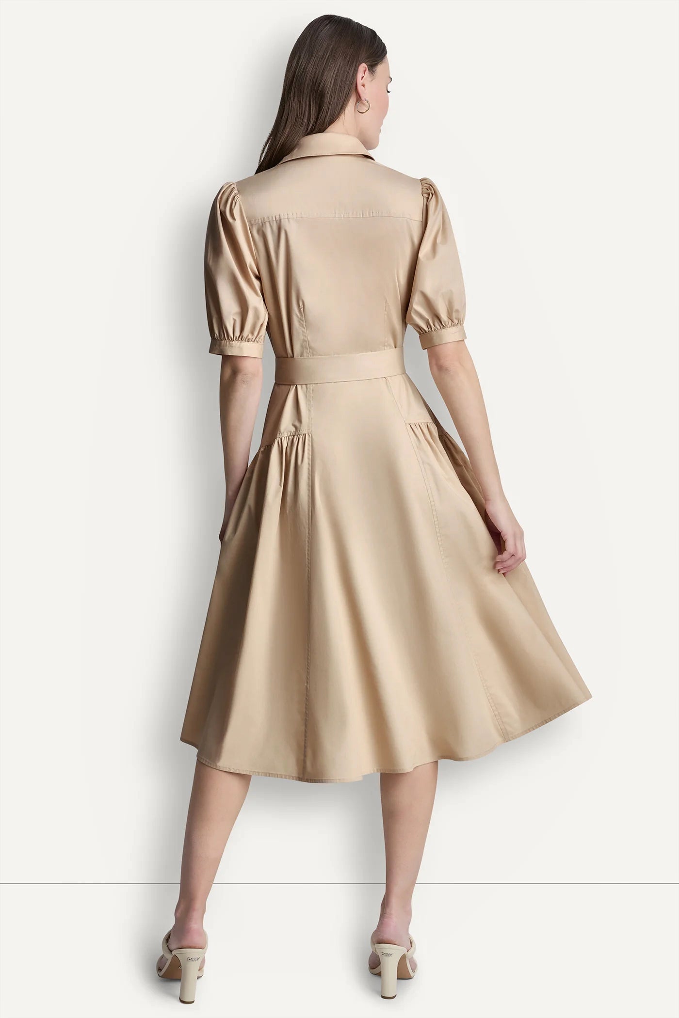 DROP-WAIST MIDI SHIRT DRESS