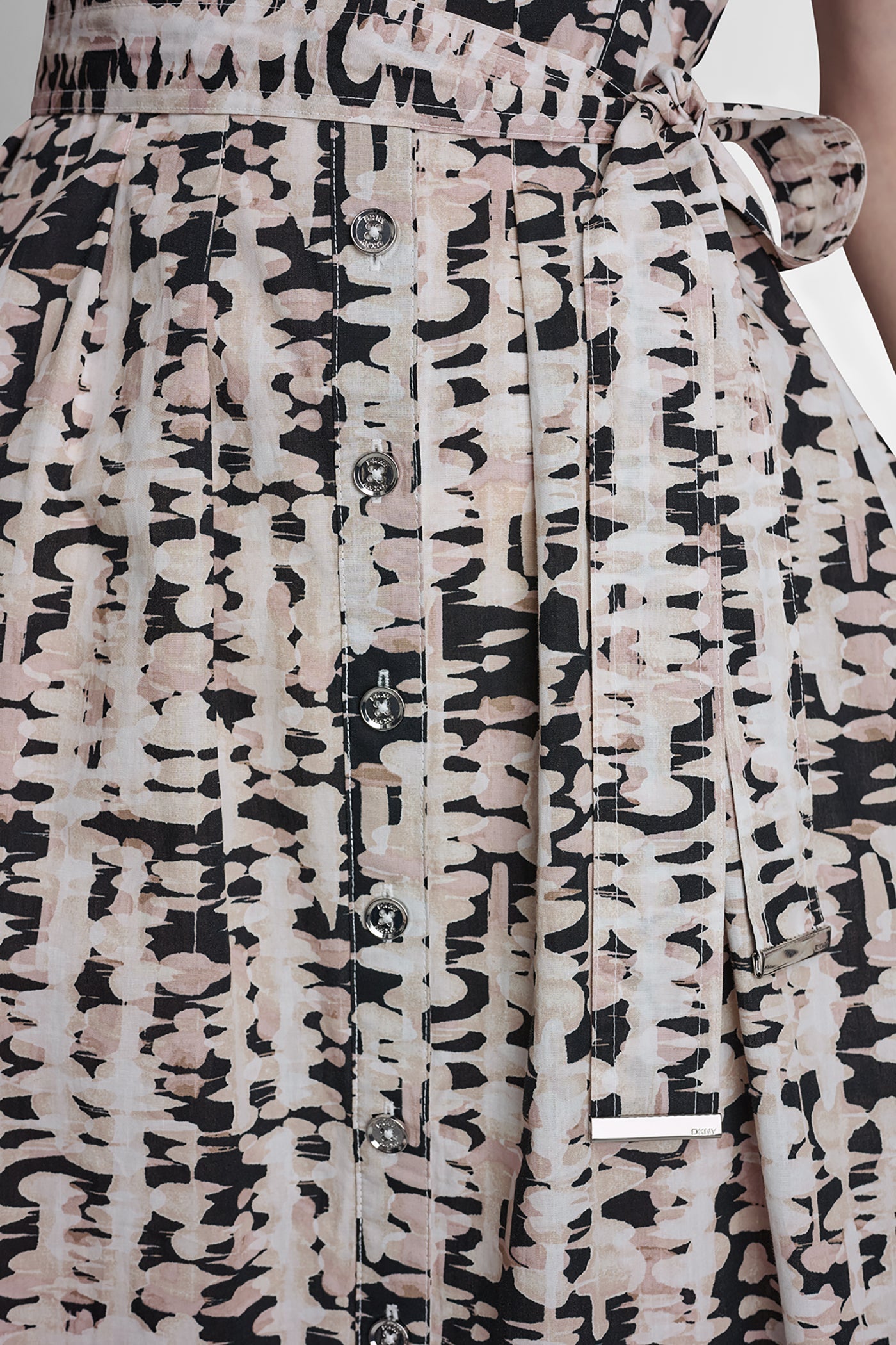 CAP-SLEEVE MIDI SHIRT DRESS