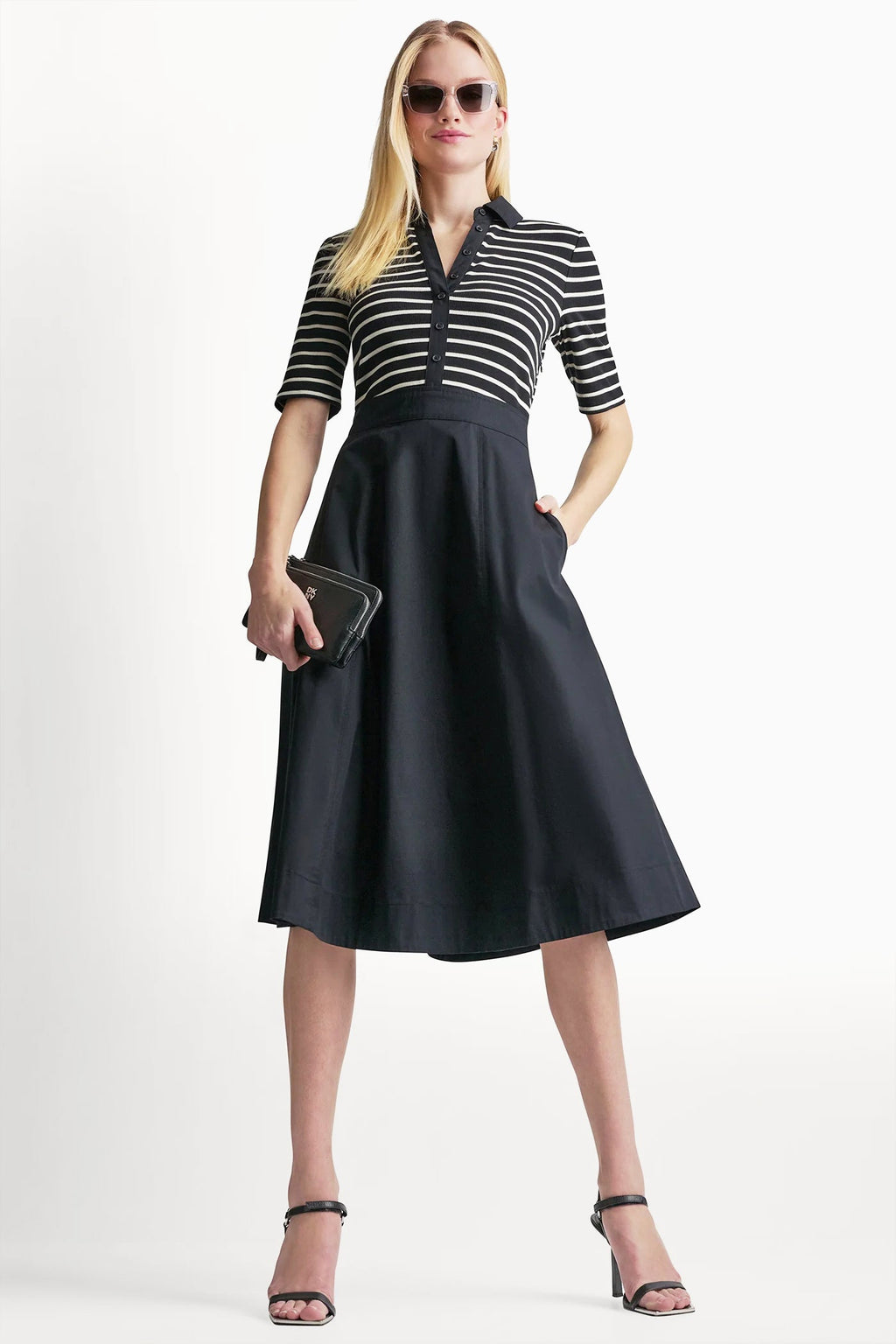 FIT & FLARE MIDI SHIRT DRESS