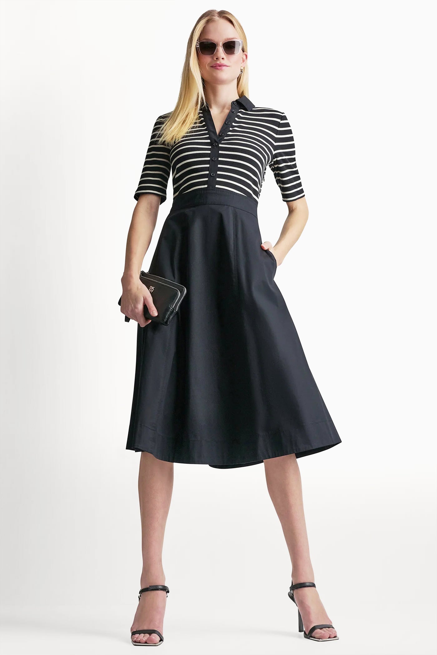 FIT & FLARE MIDI SHIRT DRESS