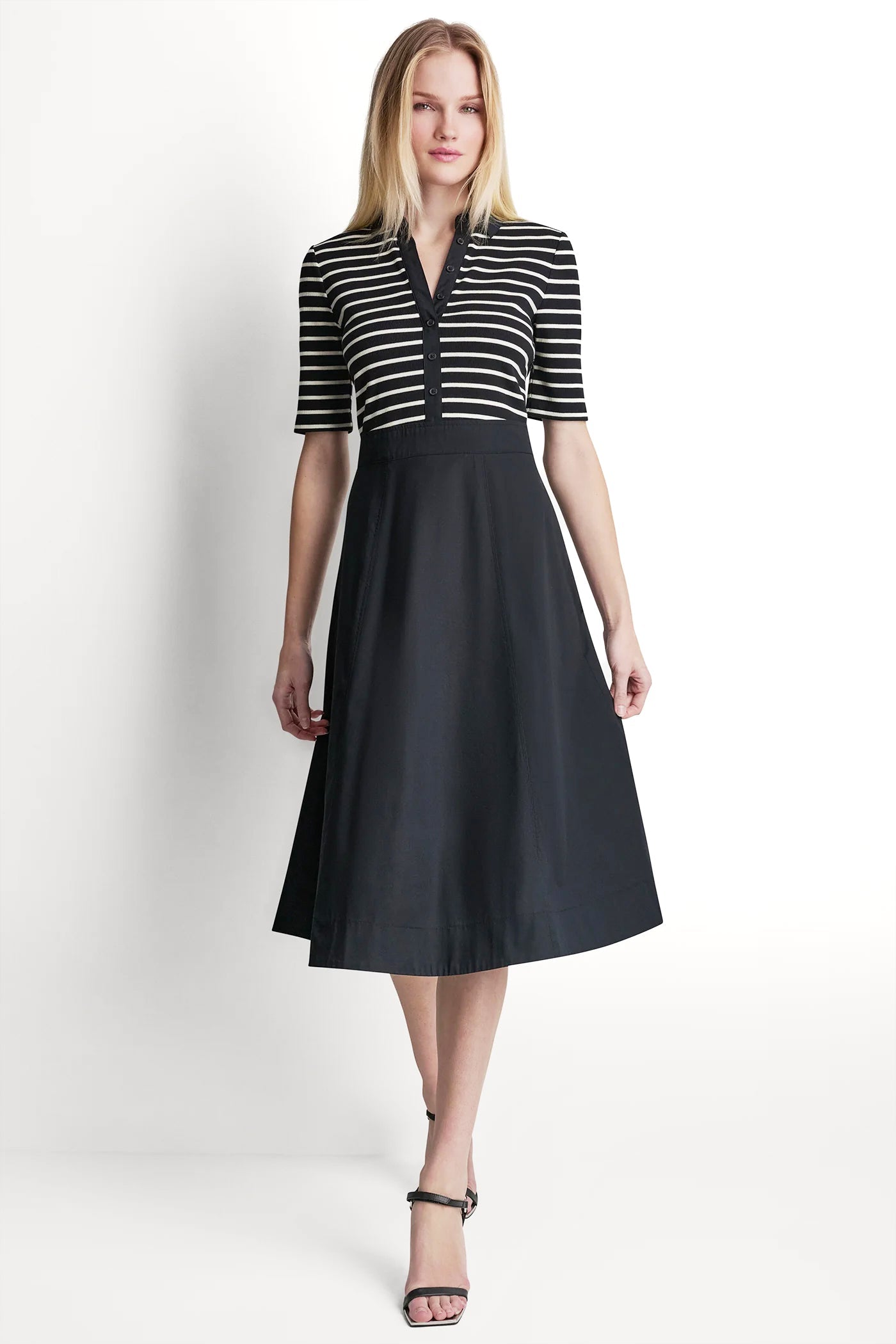 FIT & FLARE MIDI SHIRT DRESS