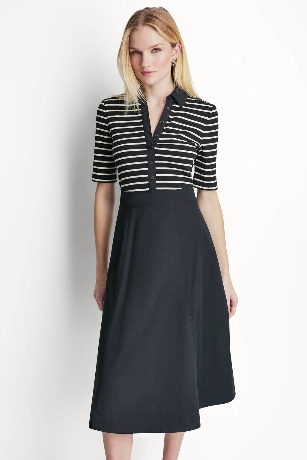FIT & FLARE MIDI SHIRT DRESS