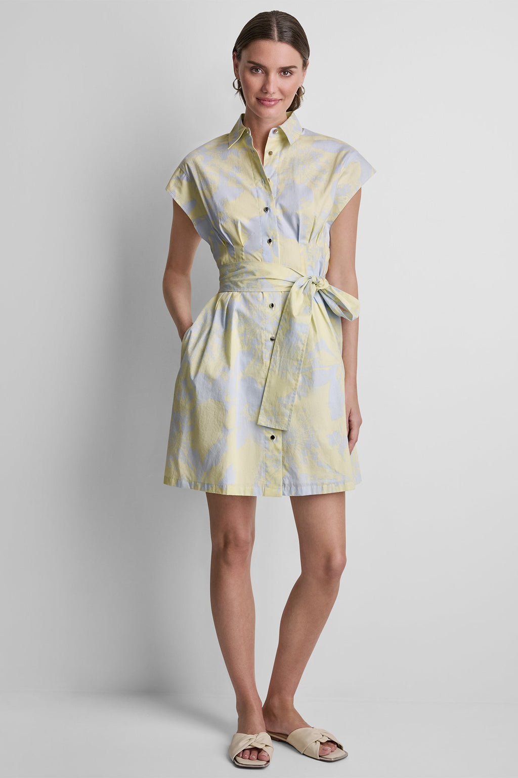 FLORAL PRINT SHIRT DRESS