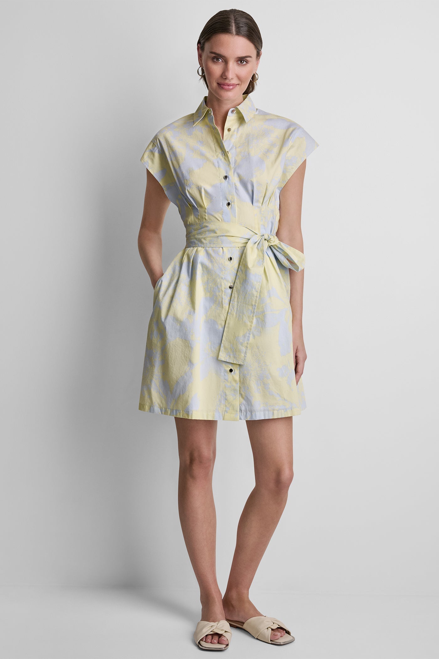 FLORAL PRINT SHIRT DRESS