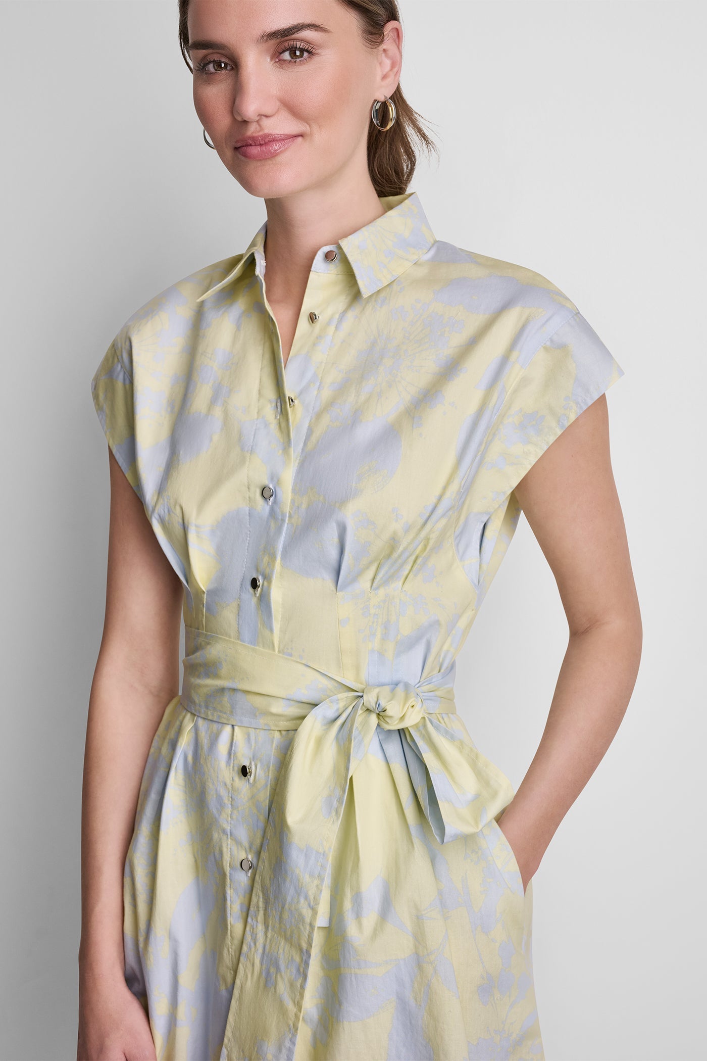 FLORAL PRINT SHIRT DRESS