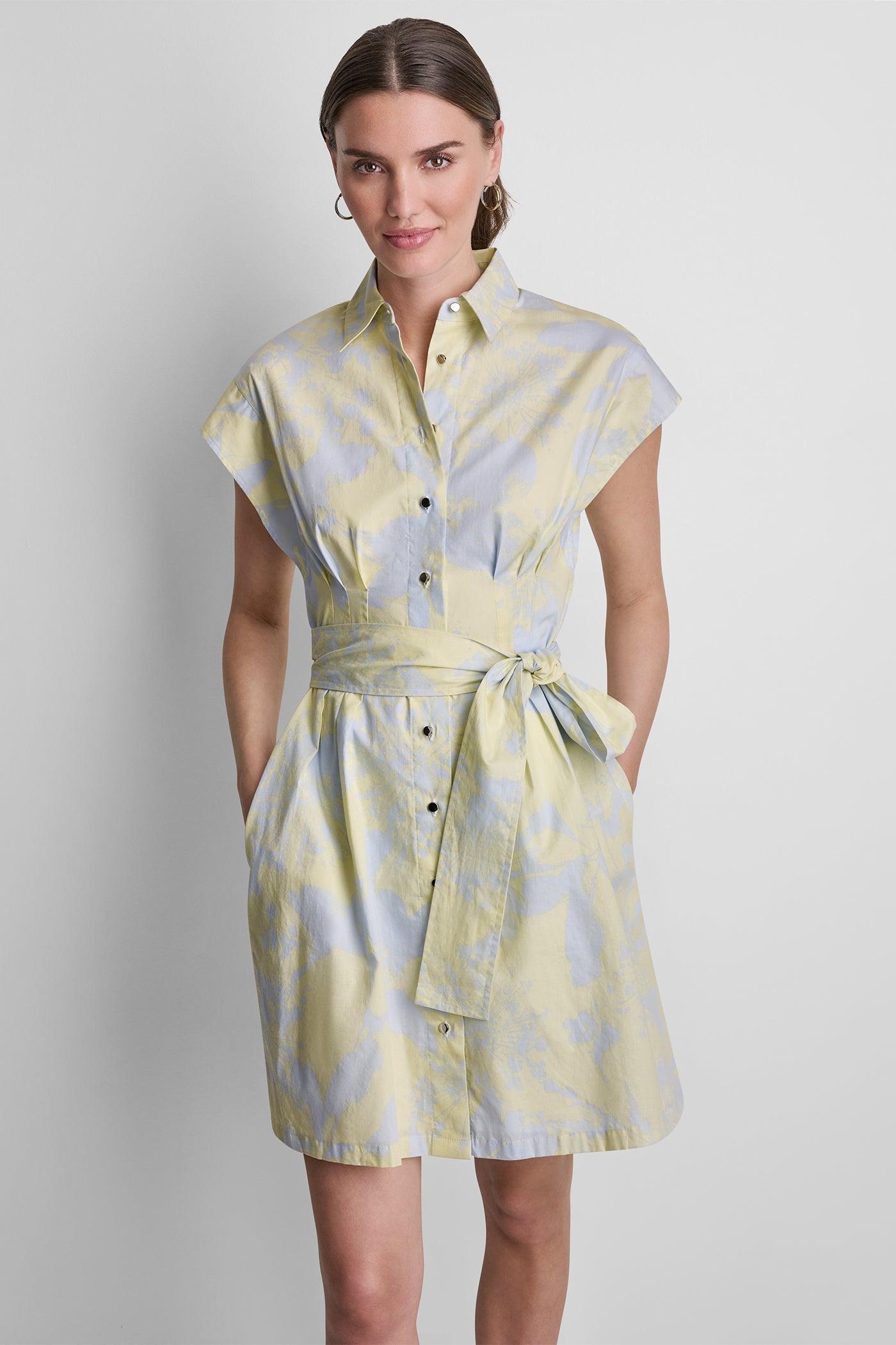 FLORAL PRINT SHIRT DRESS