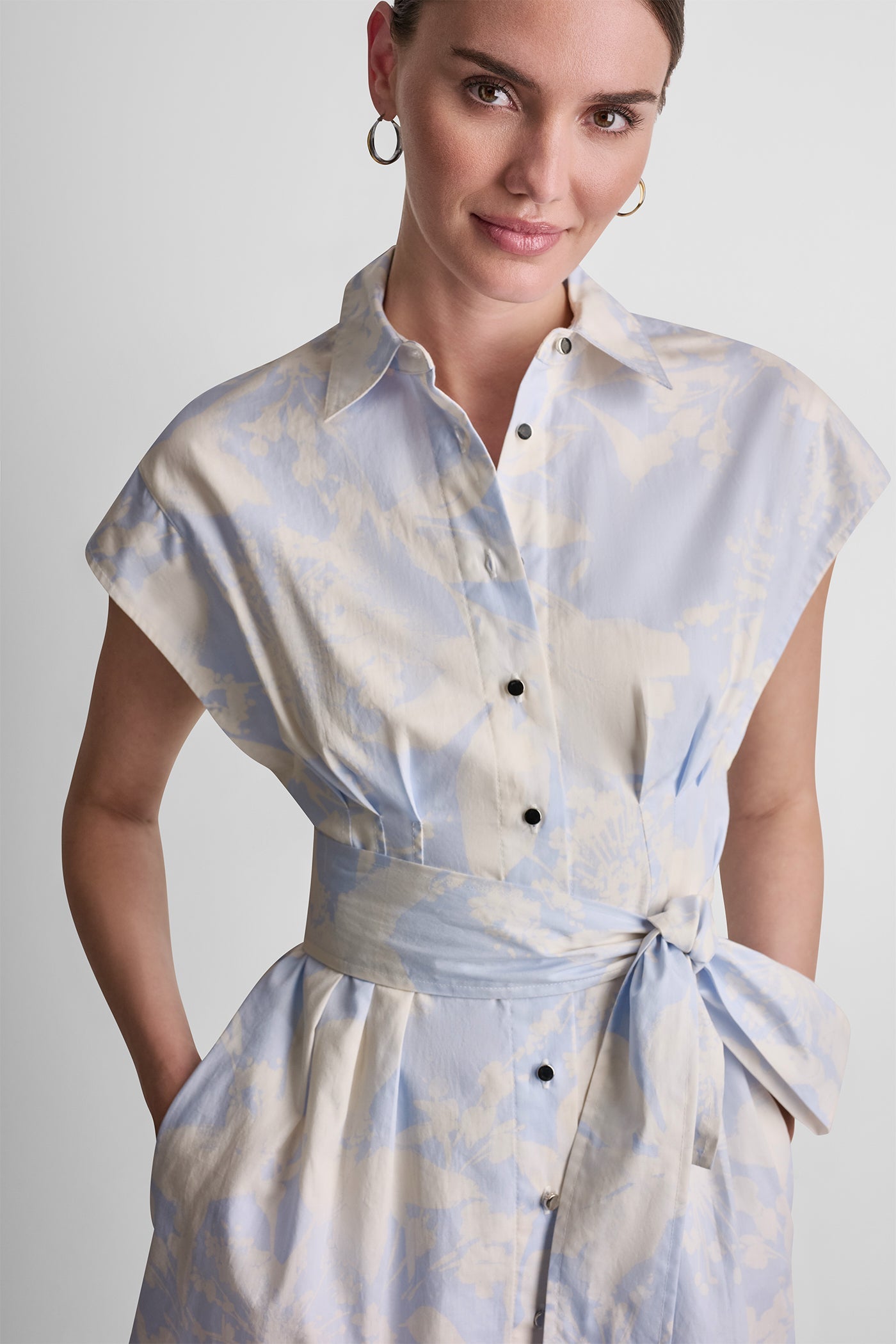 FLORAL PRINT SHIRT DRESS