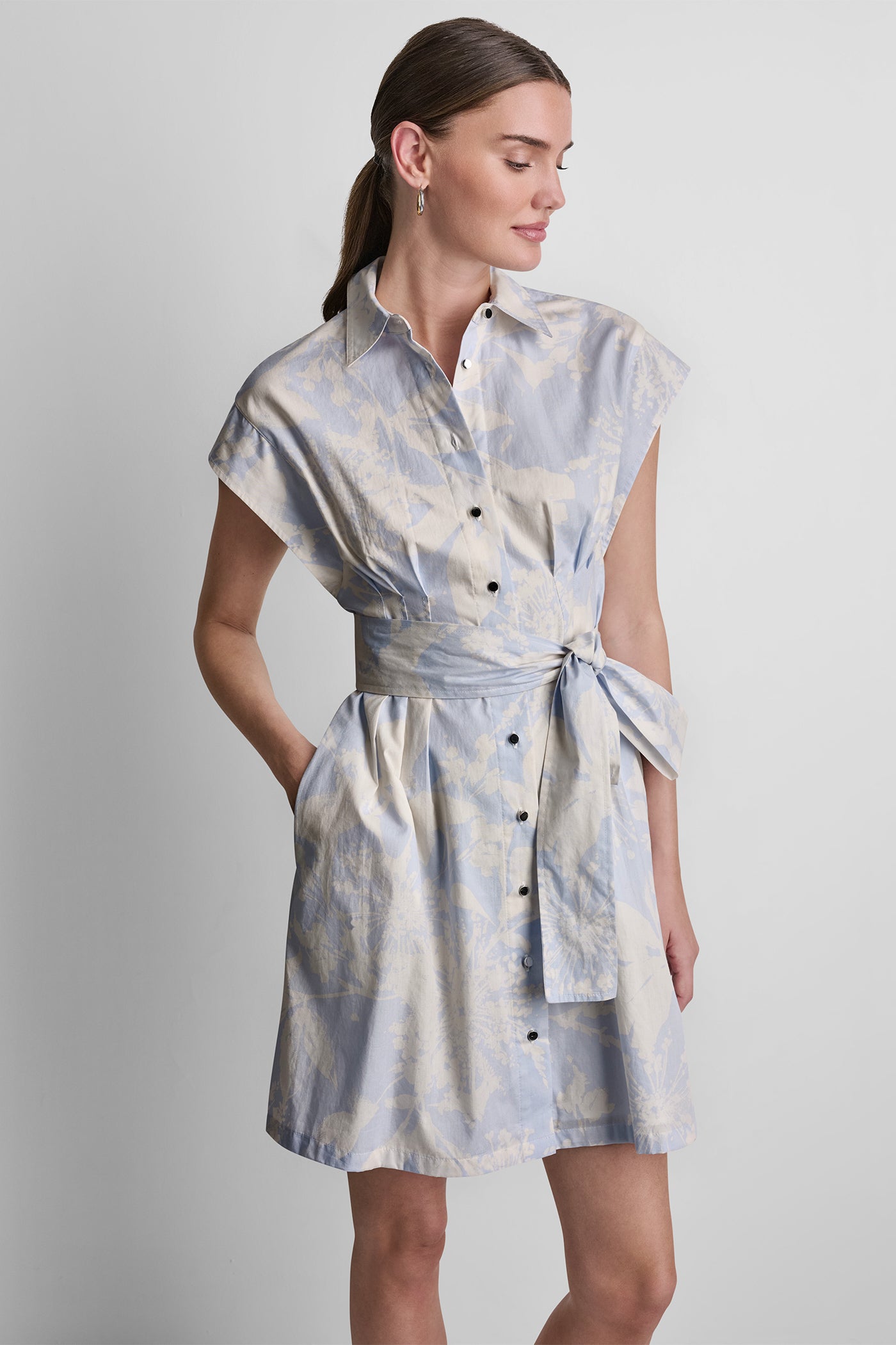 FLORAL PRINT SHIRT DRESS