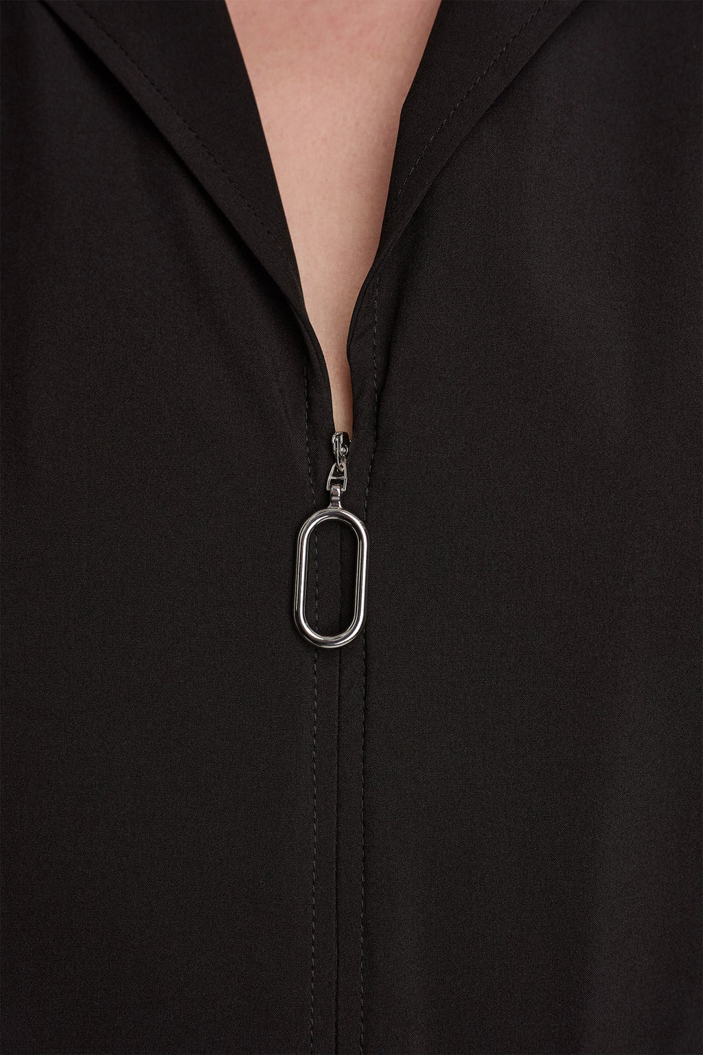 CAP SLEEVE ZIP-FRONT SHIRT DRESS