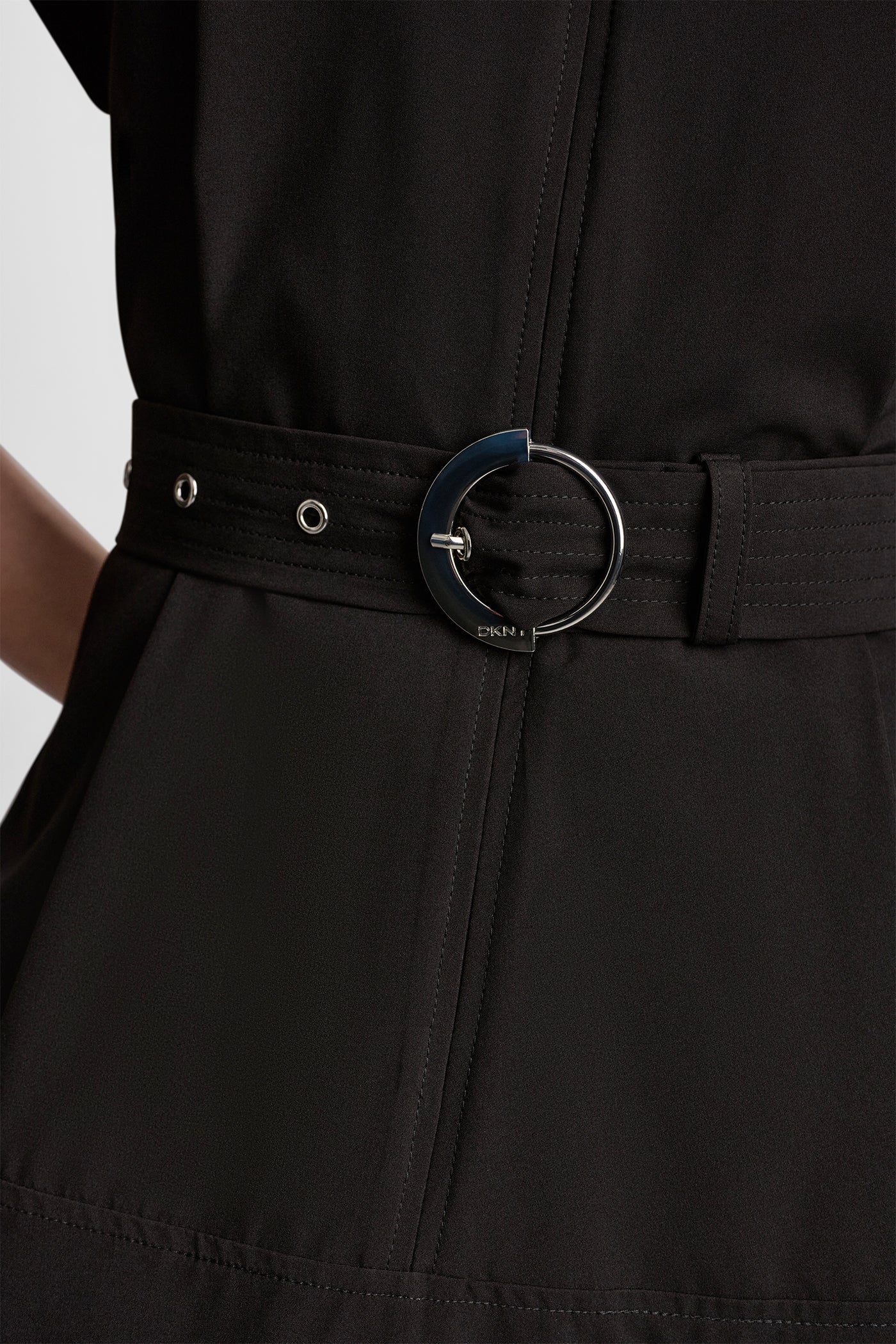 CAP SLEEVE ZIP-FRONT SHIRT DRESS