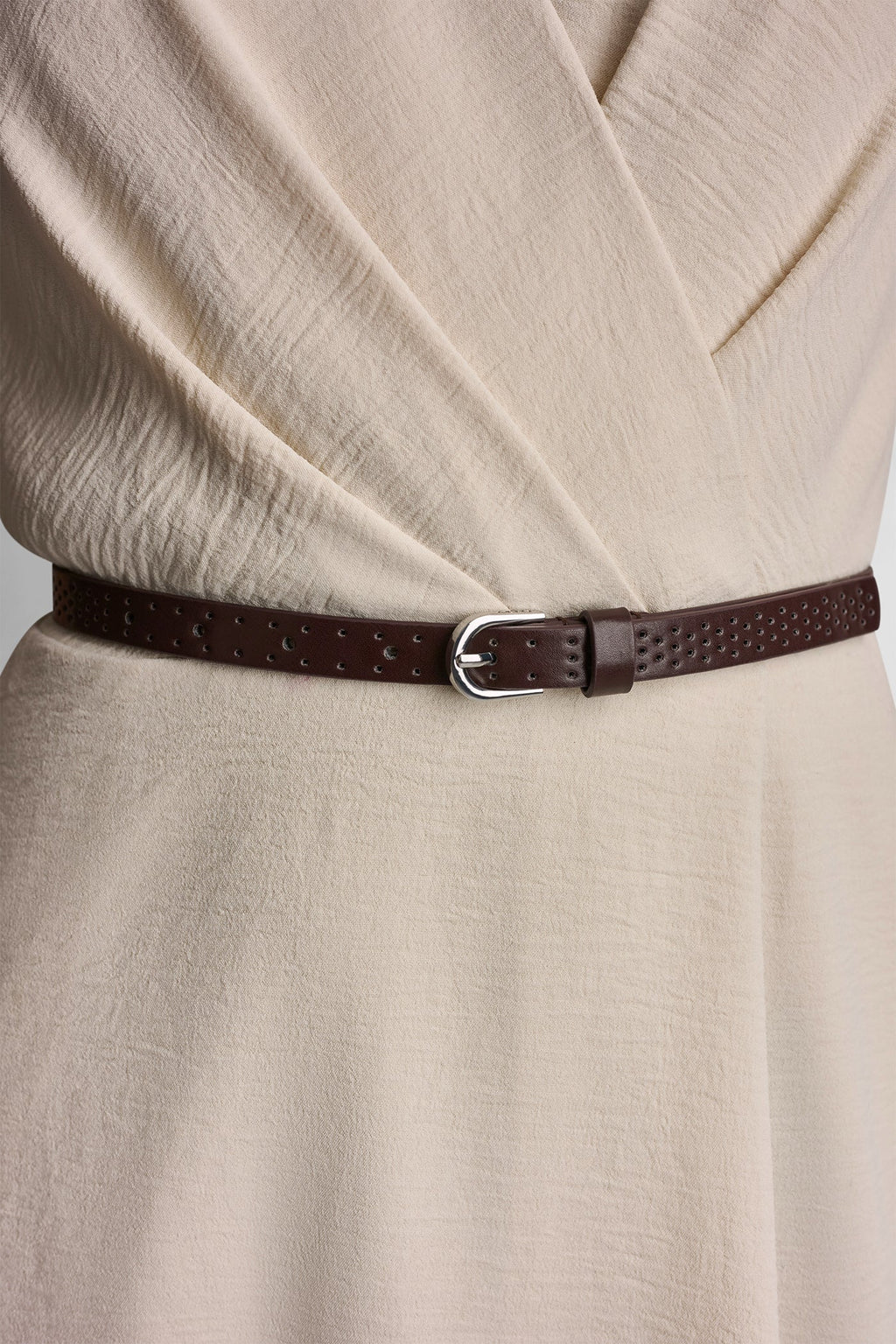 WRAP-EFFECT MIDI SHIRT DRESS