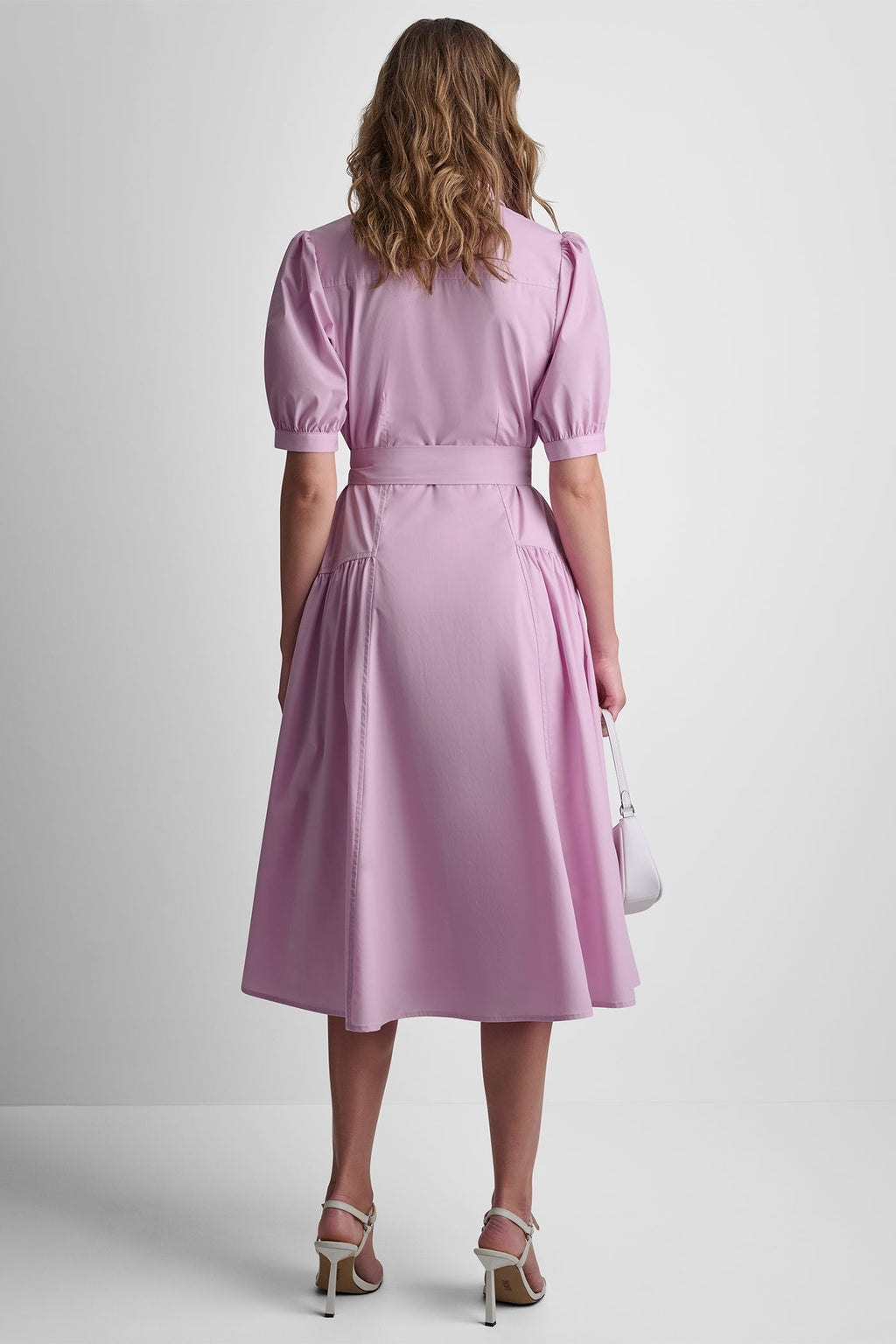 DROP-WAIST MIDI SHIRT DRESS