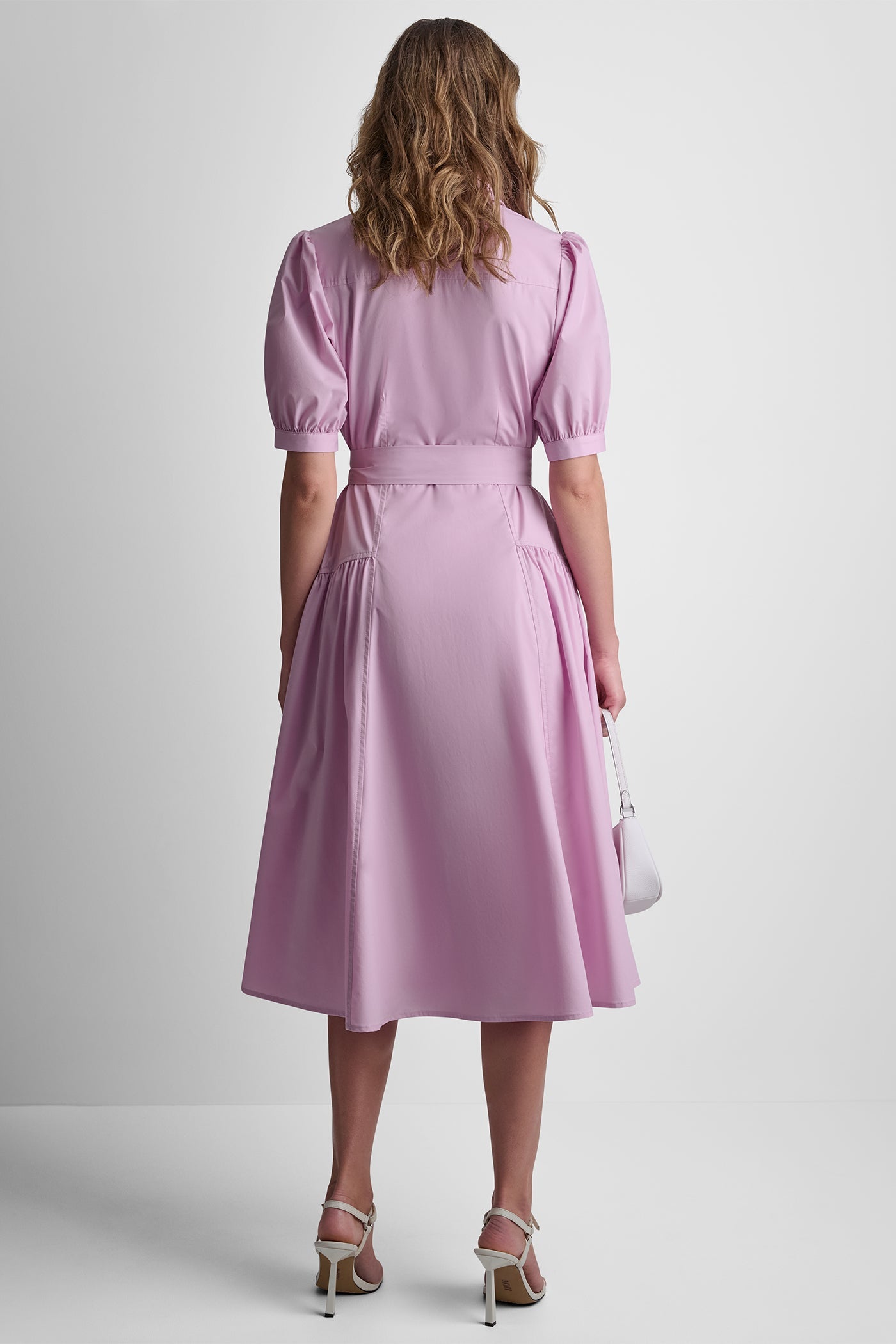 DROP-WAIST MIDI SHIRT DRESS