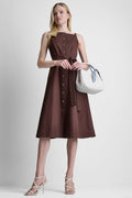 SLEEVELESS MIDI FIT & FLARE DRESS
