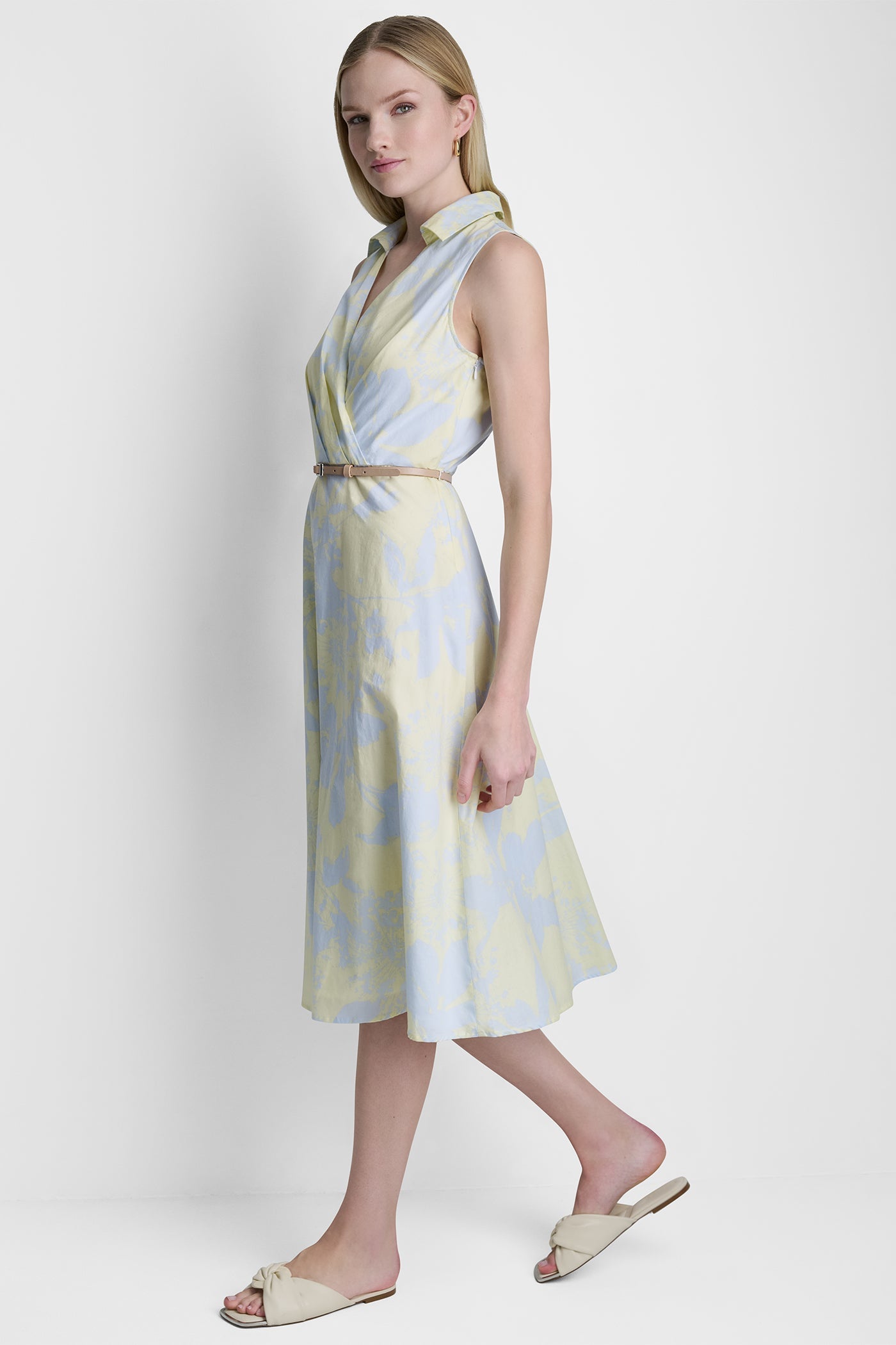 WRAP-EFFECT FLORAL PRINT DRESS