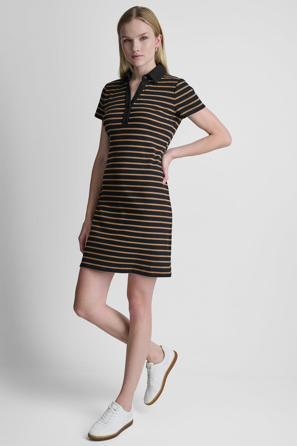 STRIPE MINI POLO DRESS