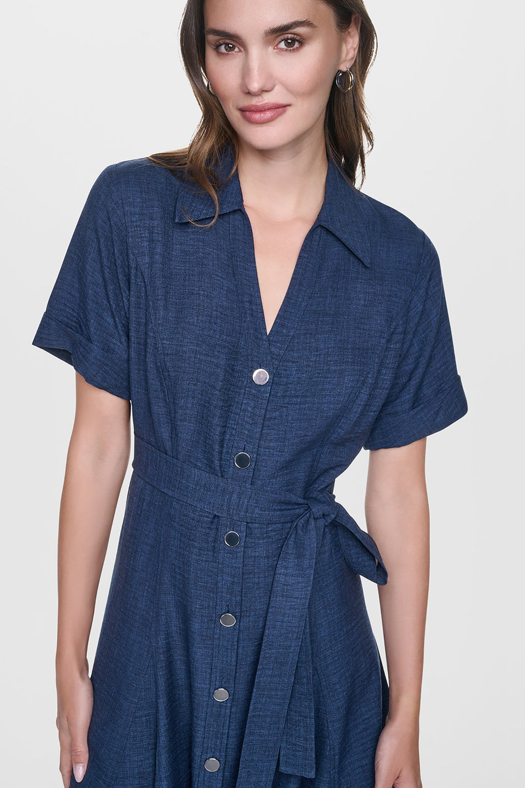 MIDI A-LINE SHIRT DRESS