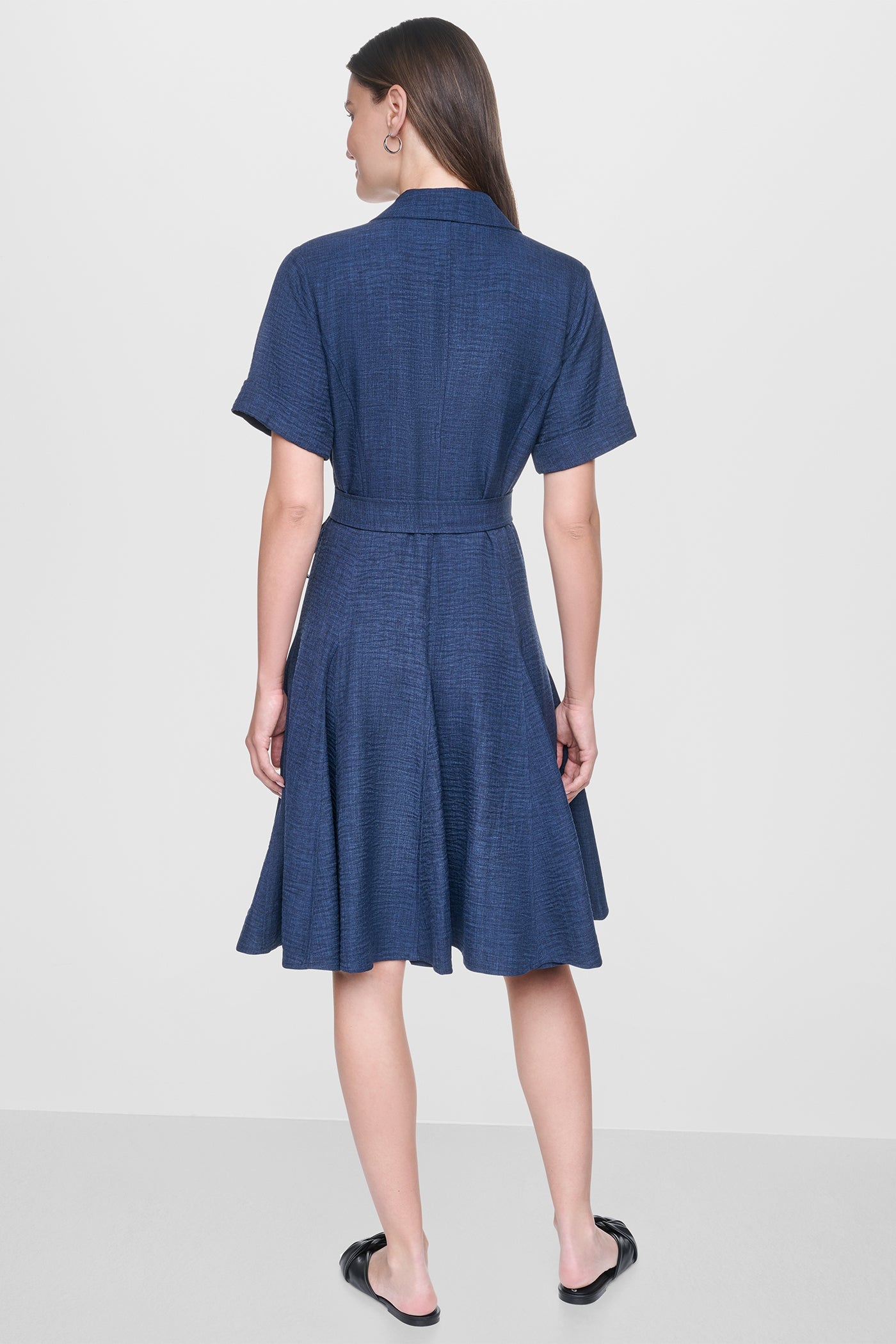 MIDI A-LINE SHIRT DRESS