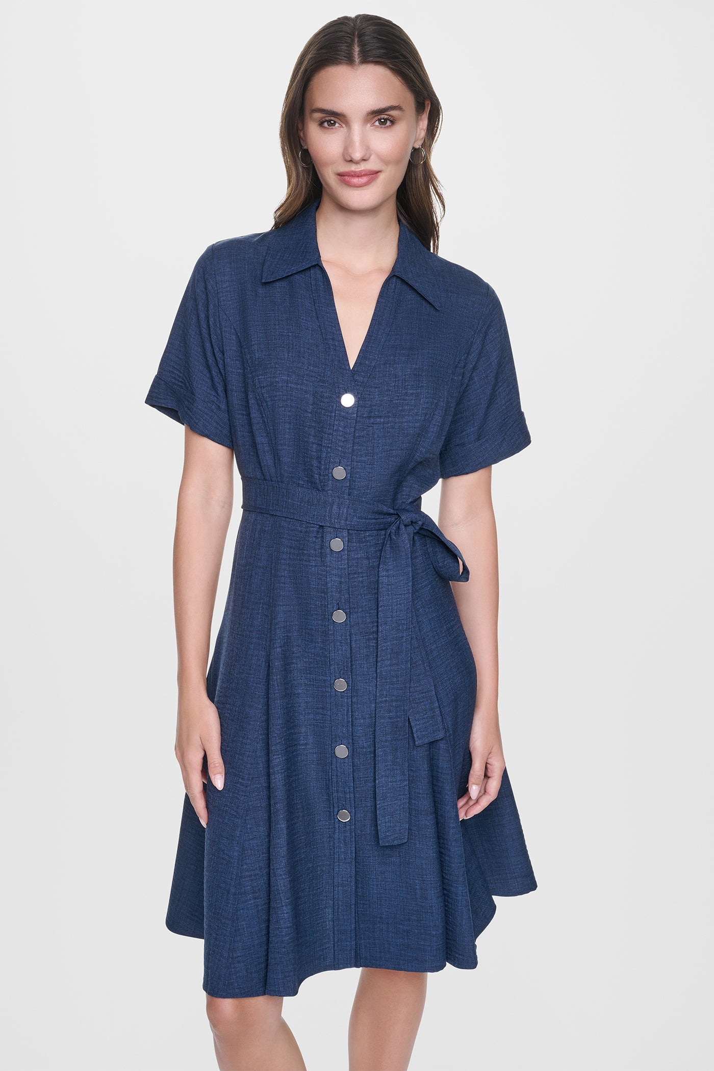 MIDI A-LINE SHIRT DRESS
