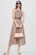 FIT & FLARE PRINTED MIDI DRESS