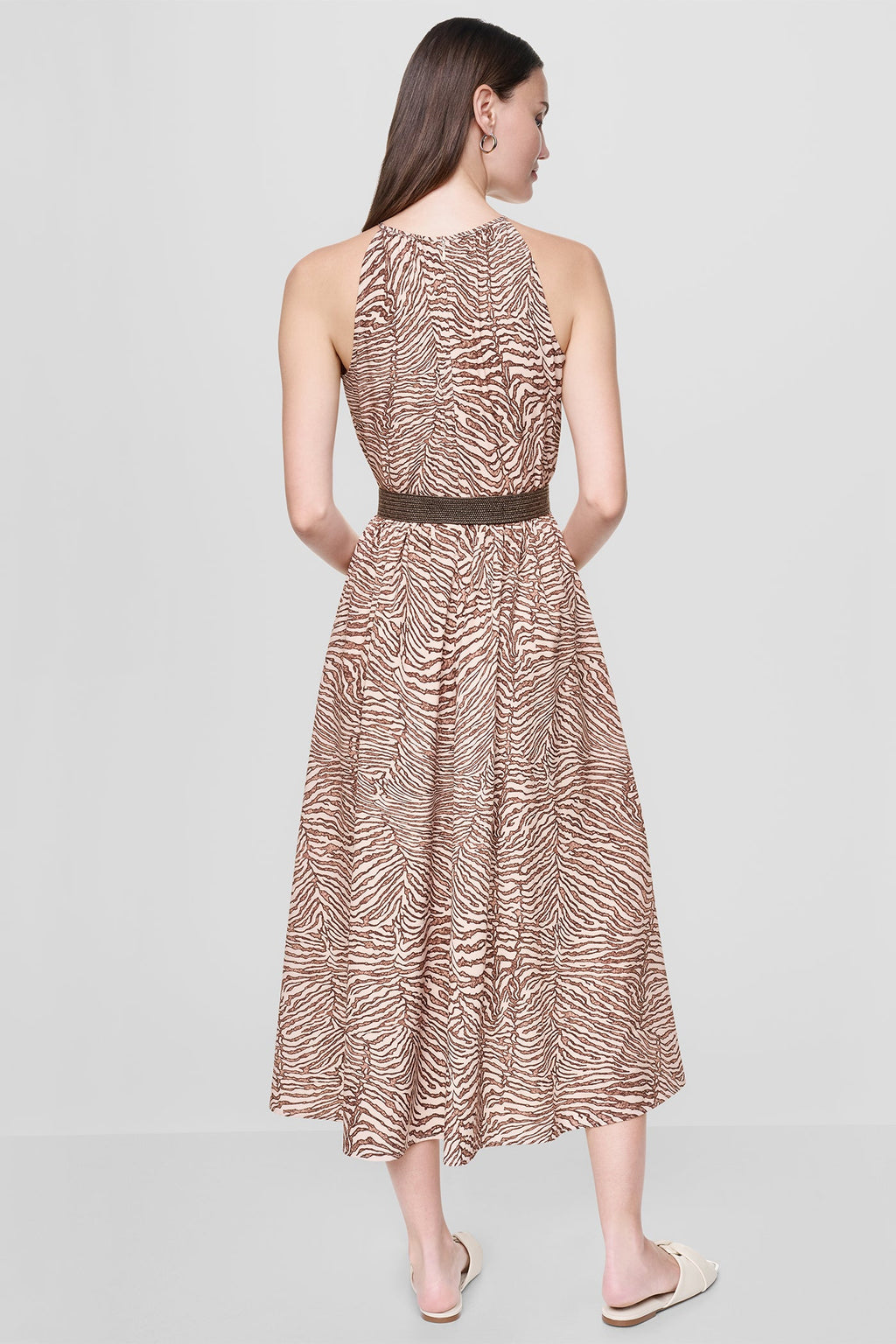 FIT & FLARE PRINTED MIDI DRESS