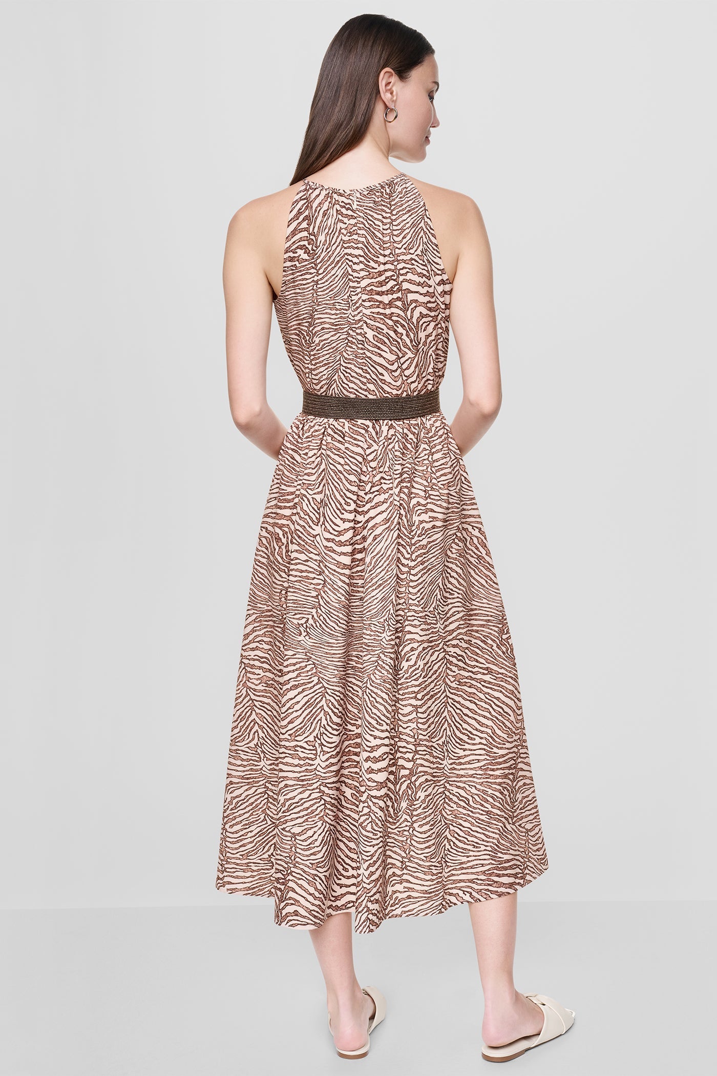 FIT & FLARE PRINTED MIDI DRESS