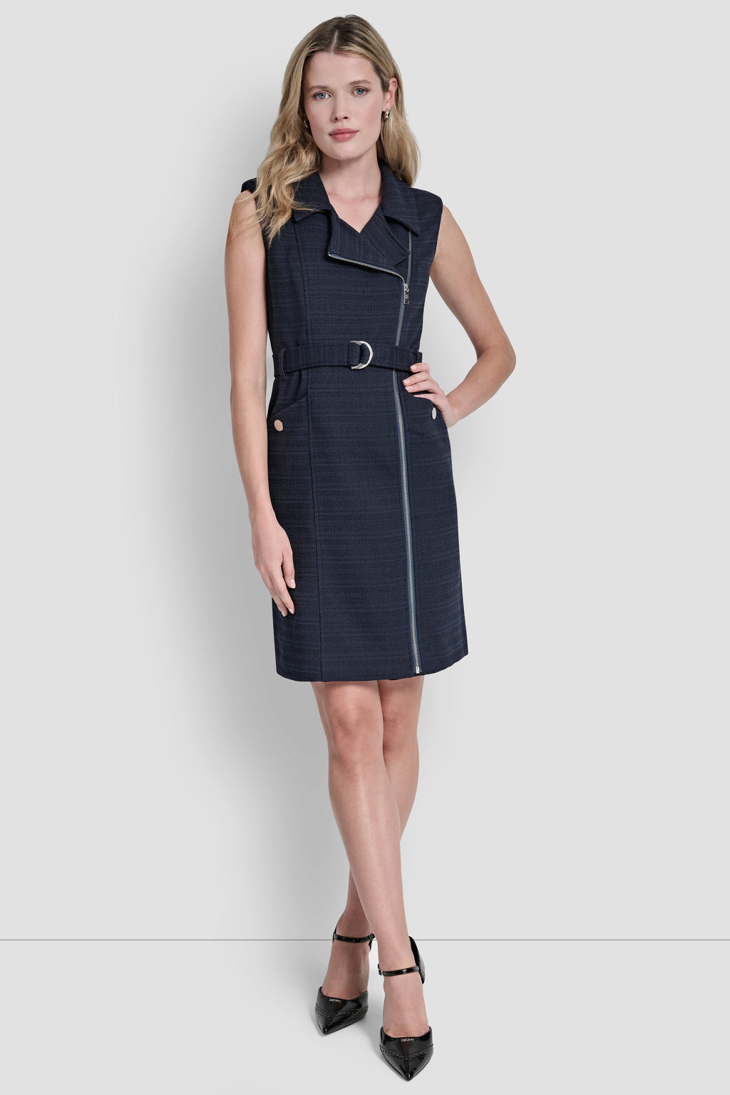 SLEEVELESS BLAZER DRESS