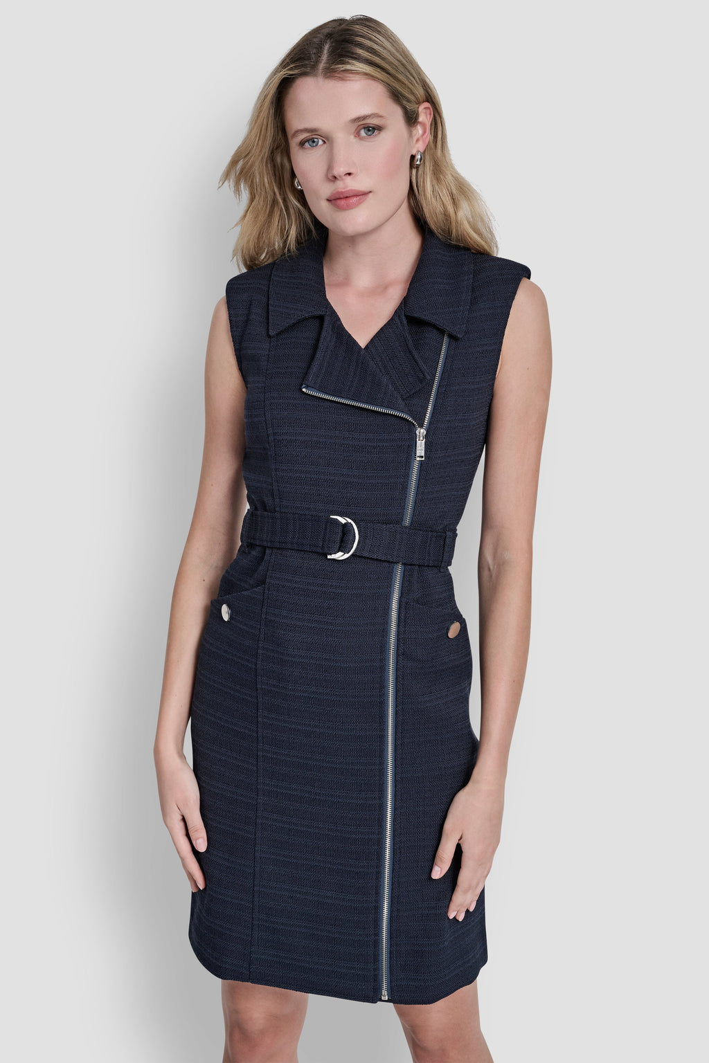 SLEEVELESS BLAZER DRESS