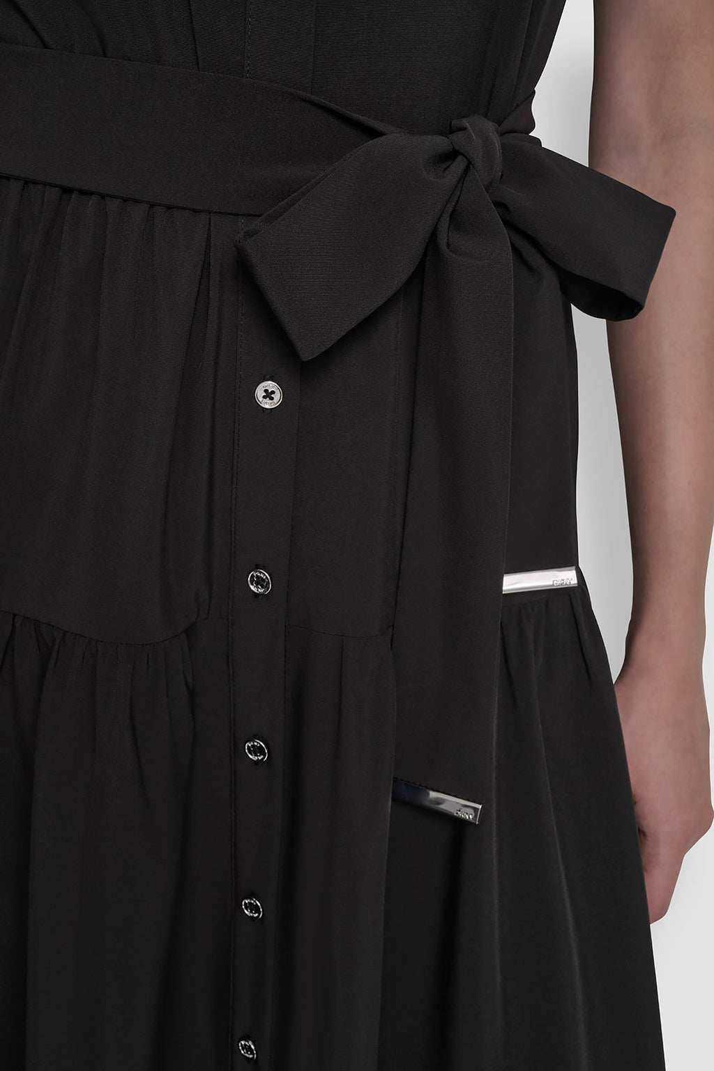CAP SLEEVE FIT & FLARE MIDI SHIRT DRESS