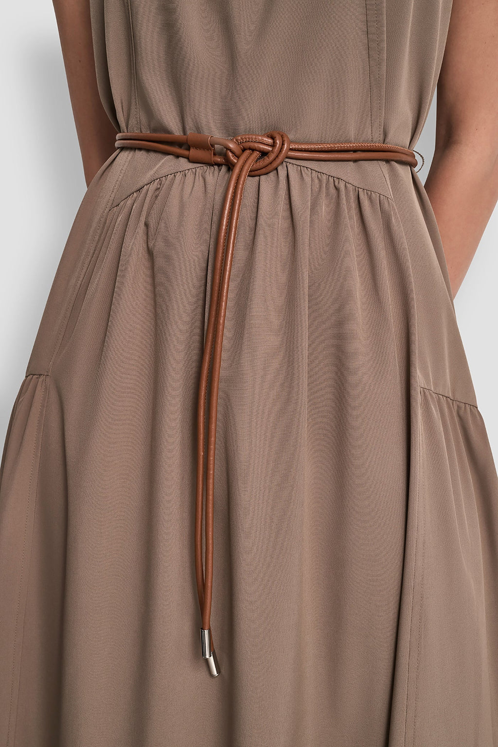 SLEEVELESS DROP-WAIST MIDI DRESS