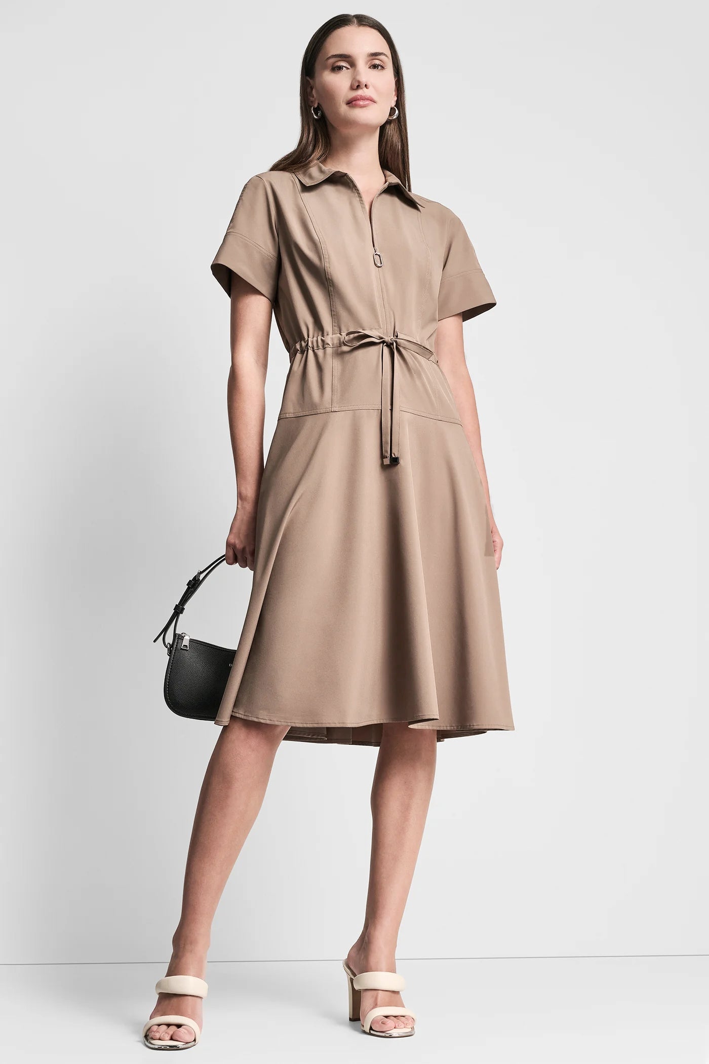 FIT & FLARE MIDI SHIRT DRESS