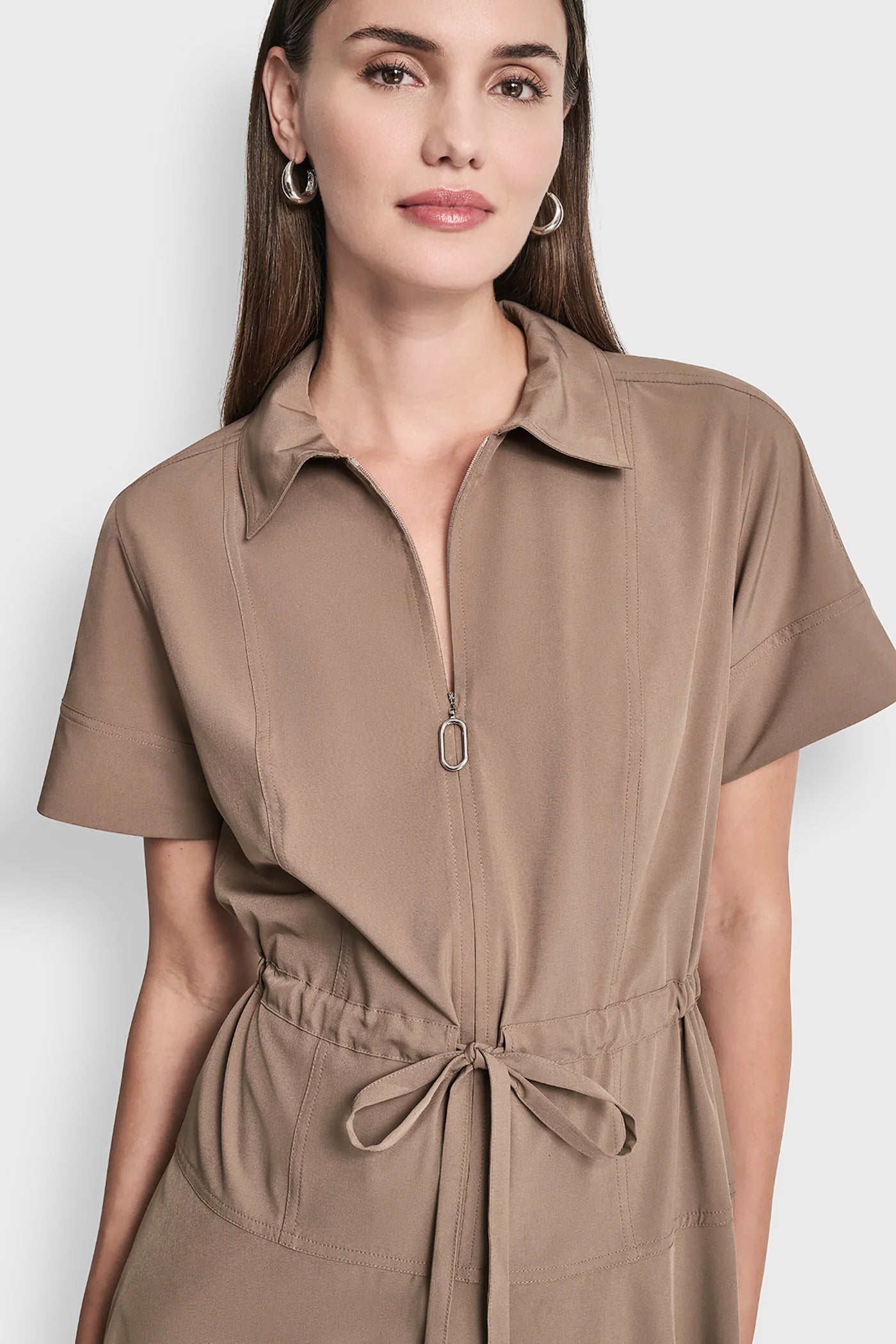 FIT & FLARE MIDI SHIRT DRESS