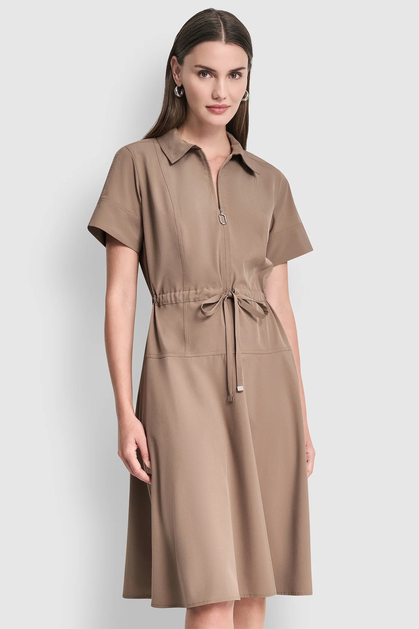 FIT & FLARE MIDI SHIRT DRESS