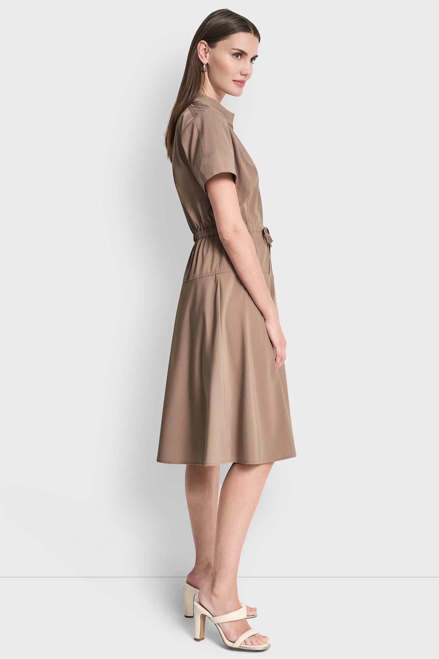 FIT & FLARE MIDI SHIRT DRESS