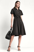 FIT & FLARE MIDI SHIRT DRESS