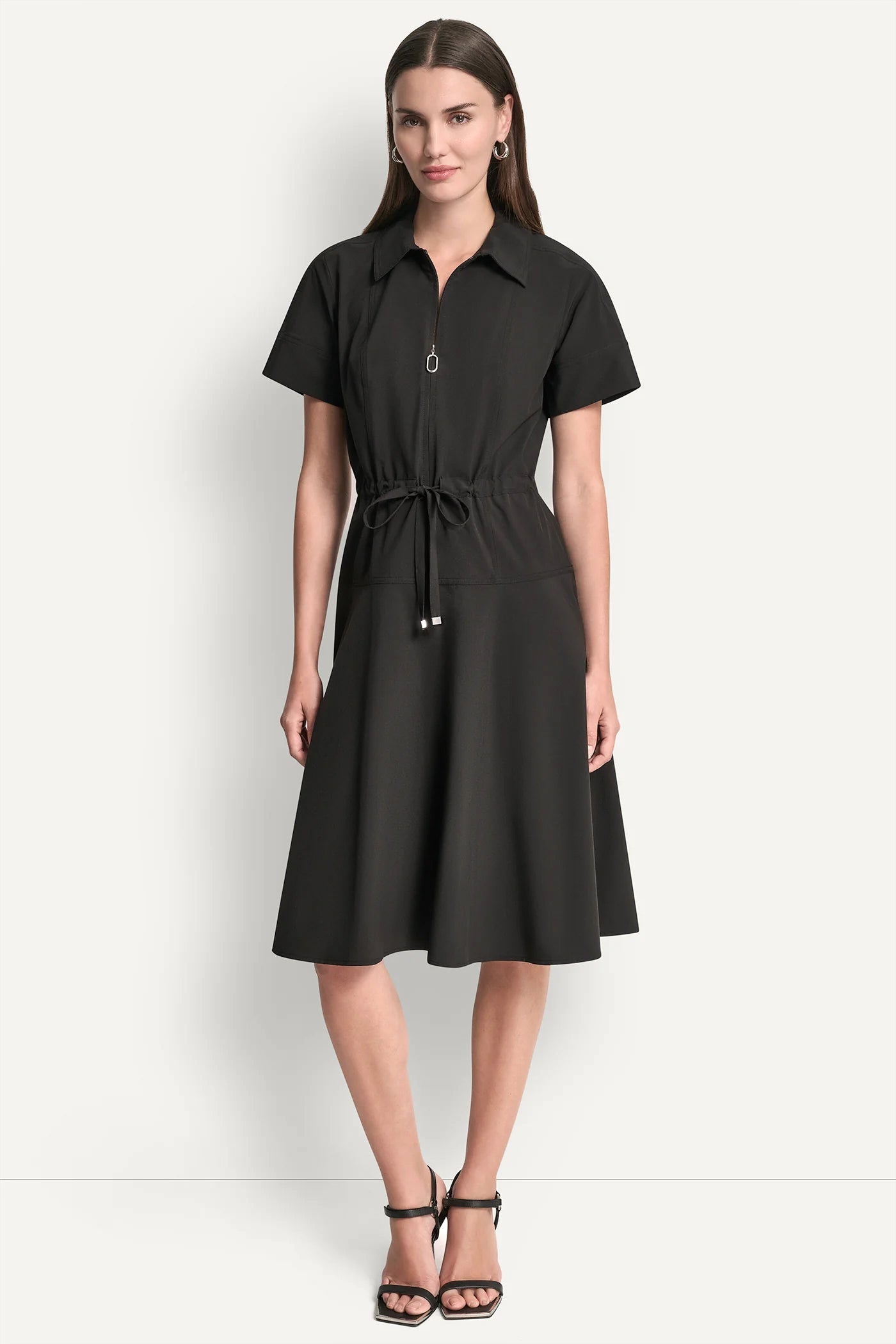 FIT & FLARE MIDI SHIRT DRESS
