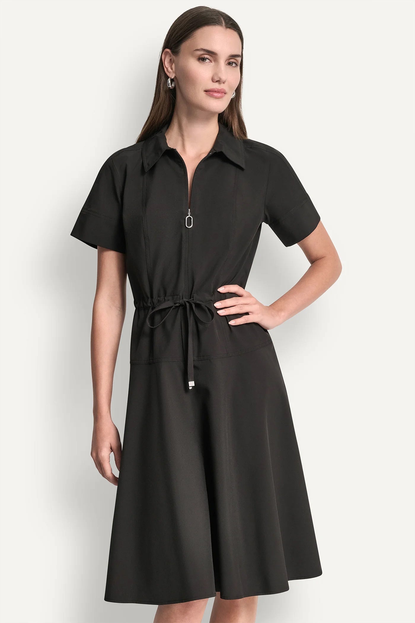 FIT & FLARE MIDI SHIRT DRESS