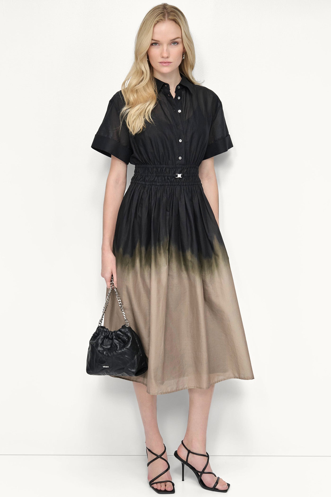 OMBRÉ MIDI SHIRT DRESS