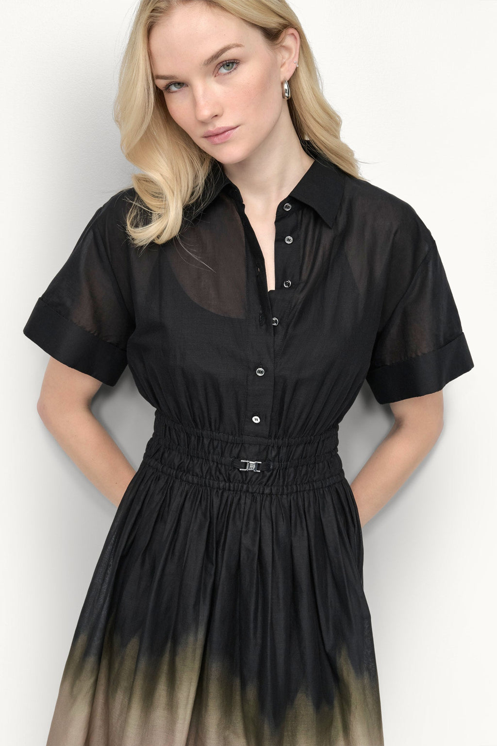 OMBRÉ MIDI SHIRT DRESS