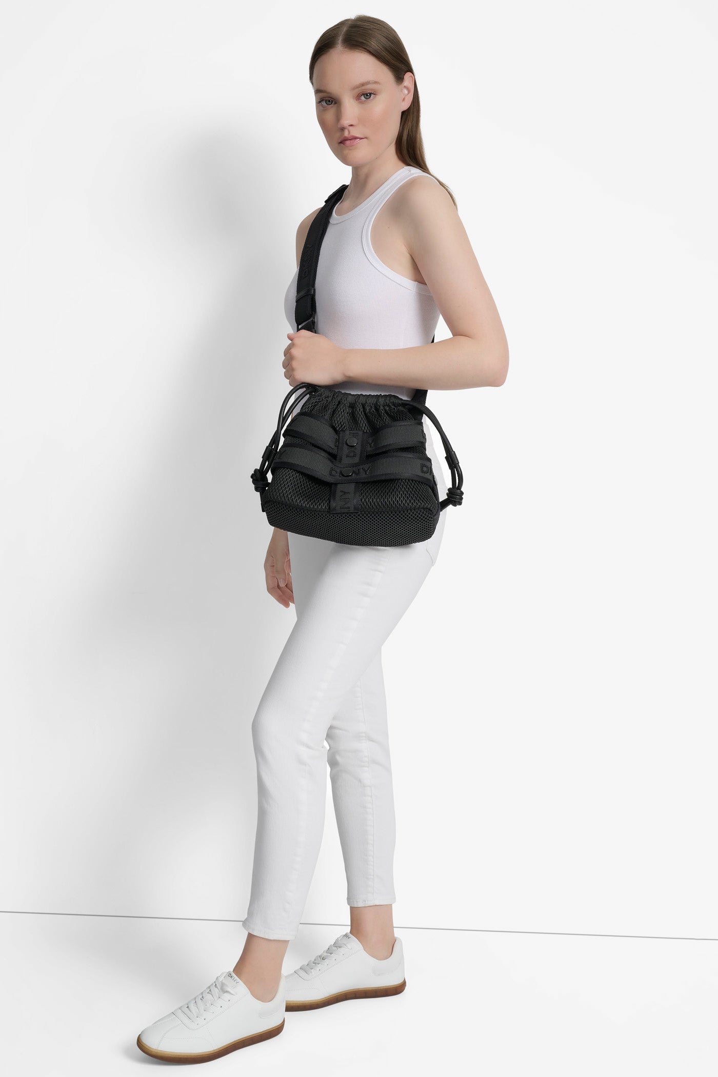 CHAYA MESH LOGO CROSSBODY BAG