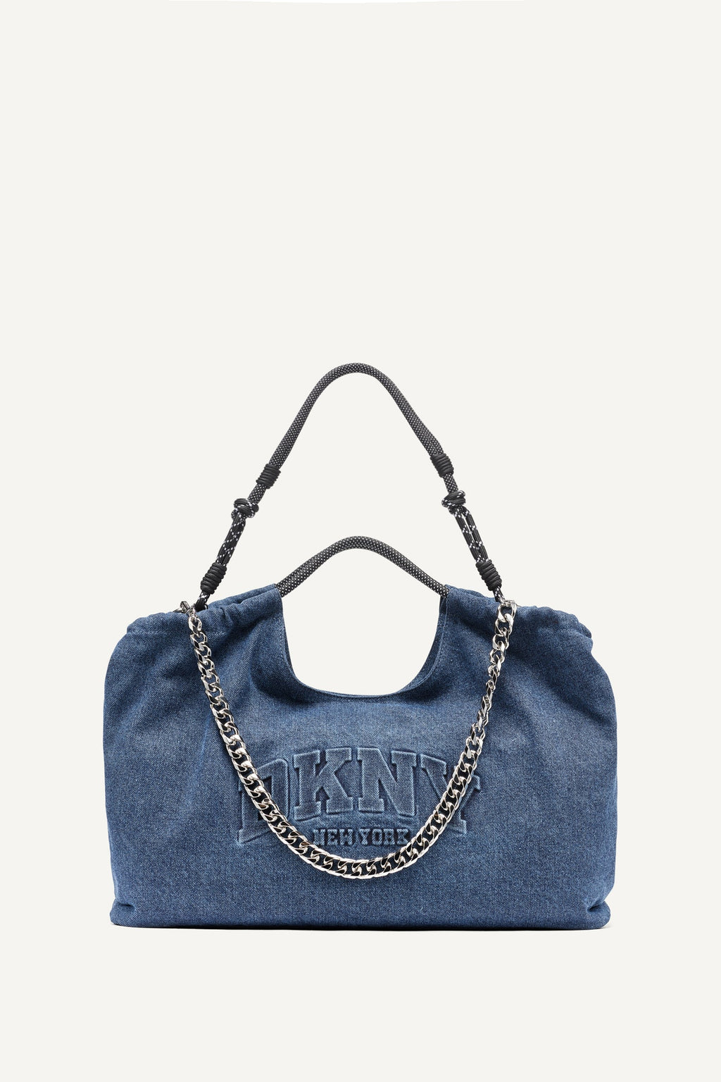 MABEL DENIM LARGE LOGO TOTE