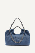 MABEL DENIM LARGE LOGO TOTE
