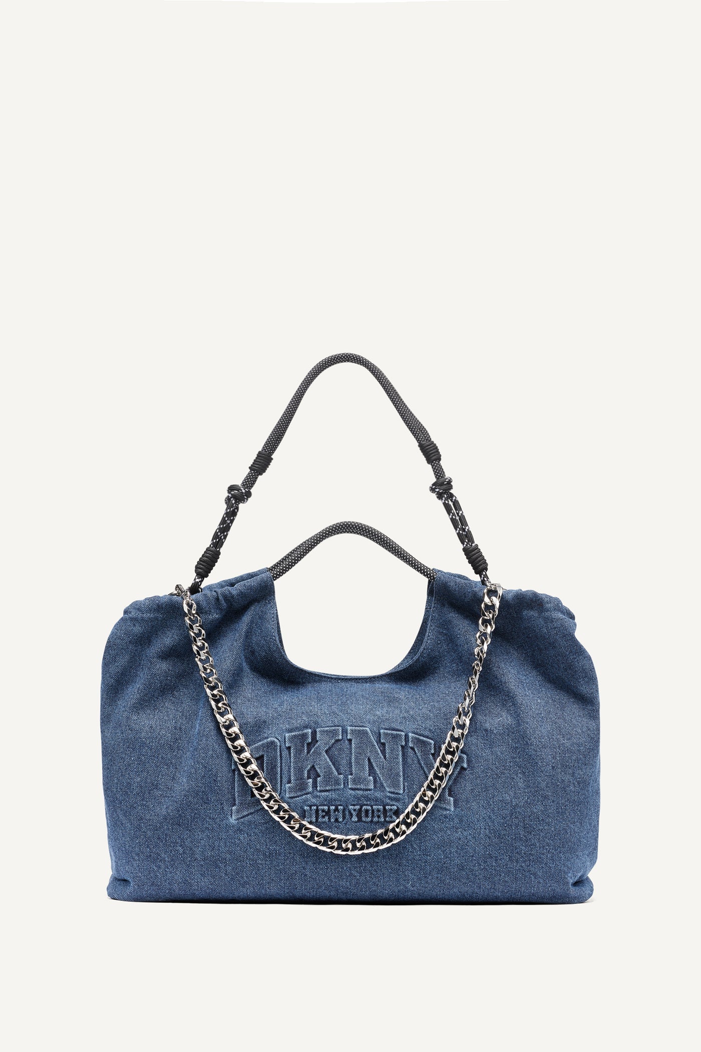 MABEL DENIM LARGE LOGO TOTE